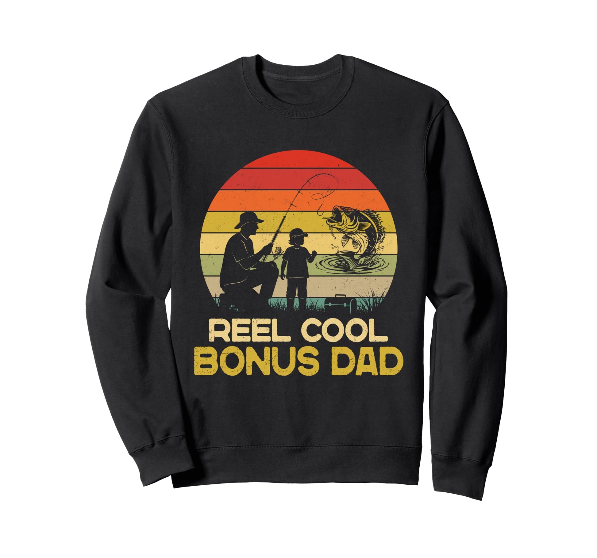 Reel Bonus Dad Fishing Fathers Sweatshirt - Minimalist Print for Adults - T-Shirt, Sweatshirt, Hoodie