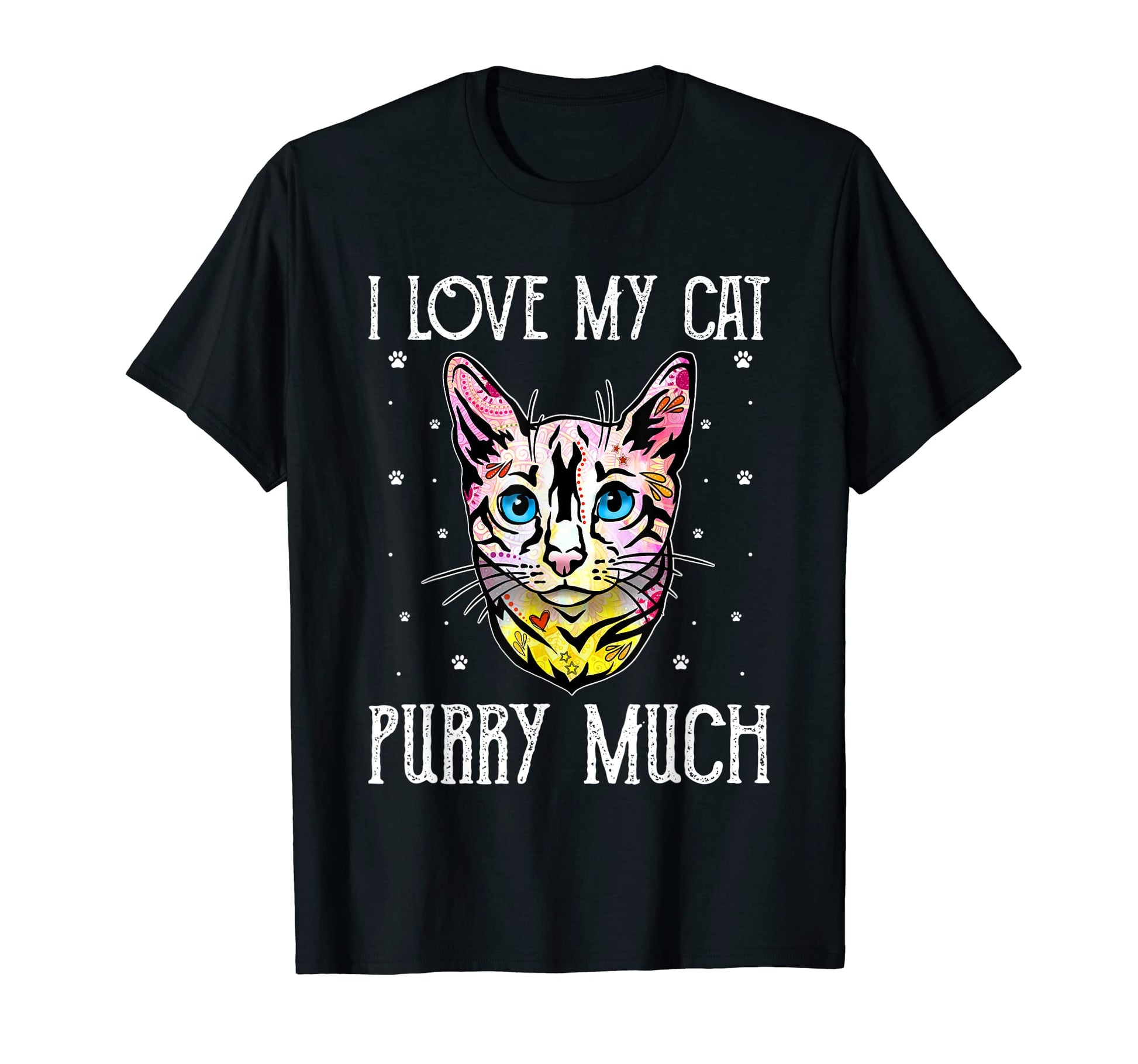I Love My Cat Purry Much Cat Lover Dad T-Shirt - Unique Graphic Unisex - T-Shirt, Sweatshirt, Hoodie