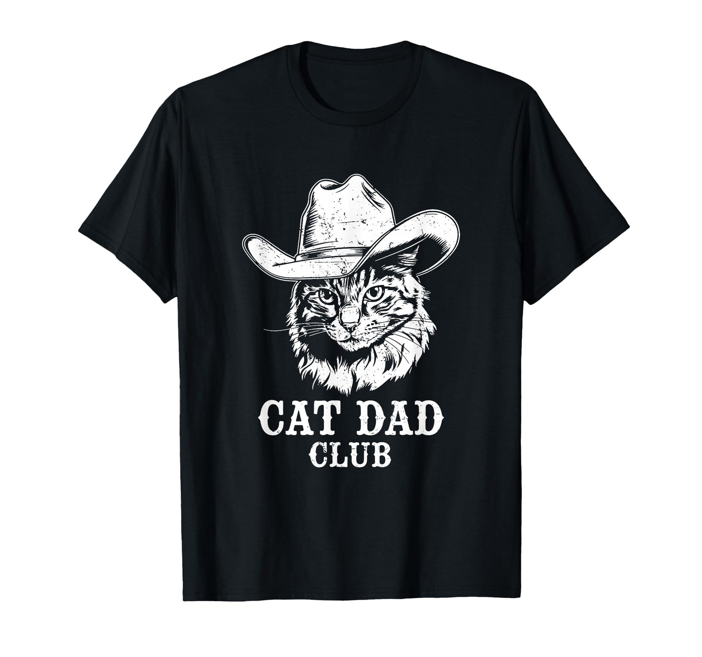 Cat Dad Club Funny Cat Wearing T-Shirt - Fun Novelty Design for Adults - T-Shirt, Sweatshirt, Hoodie