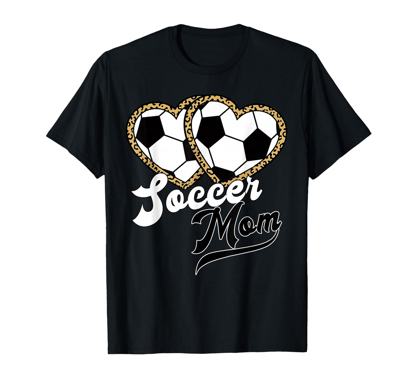 Soccer Mom Leopard Heart Proud Mama T-Shirt - Graphic Print Men Women - T-Shirt, Sweatshirt, Hoodie
