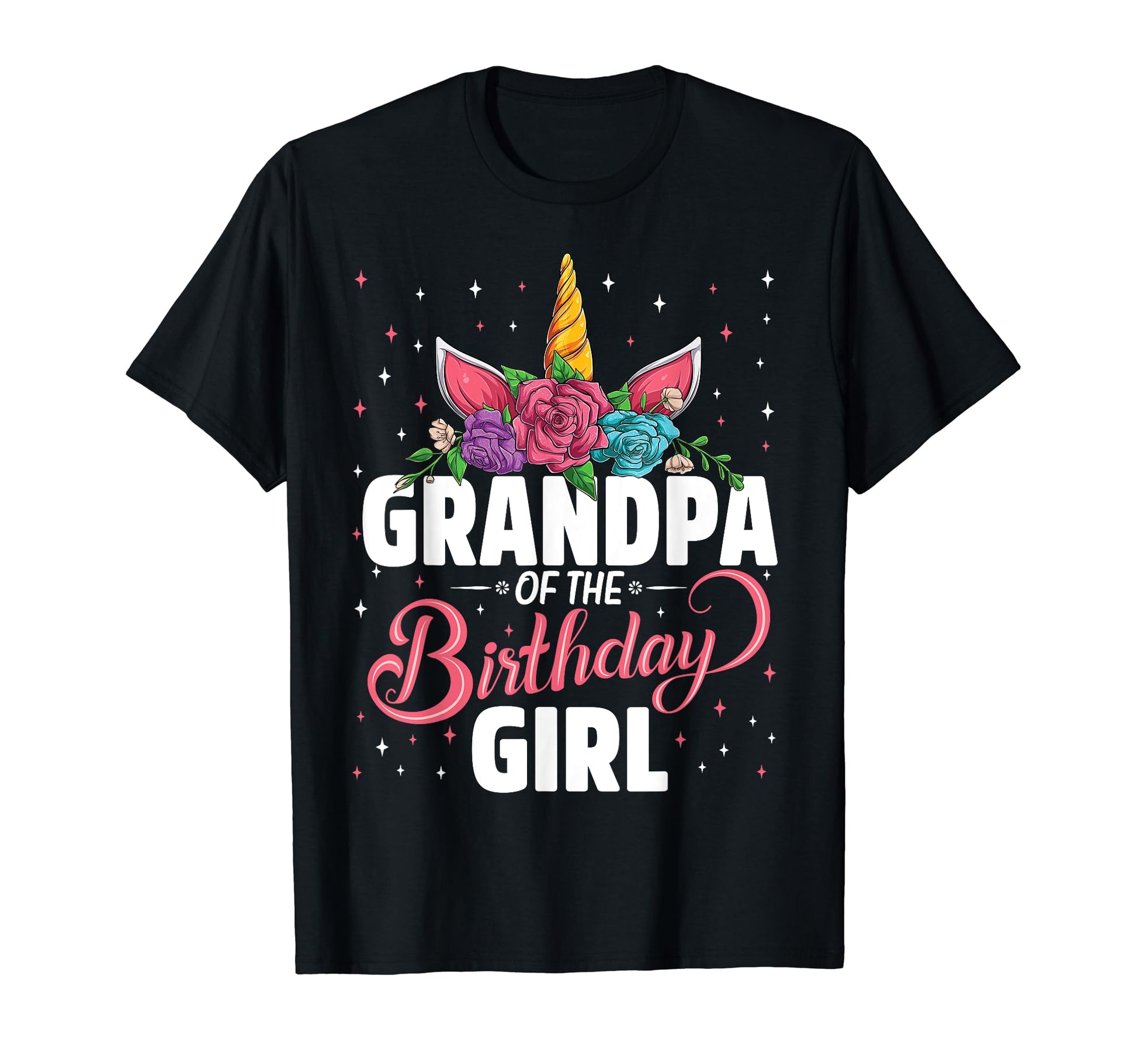 Grandpa Birthday Unicorn Family T-Shirt - Minimalist Print Men Women - T-Shirt, Sweatshirt, Hoodie