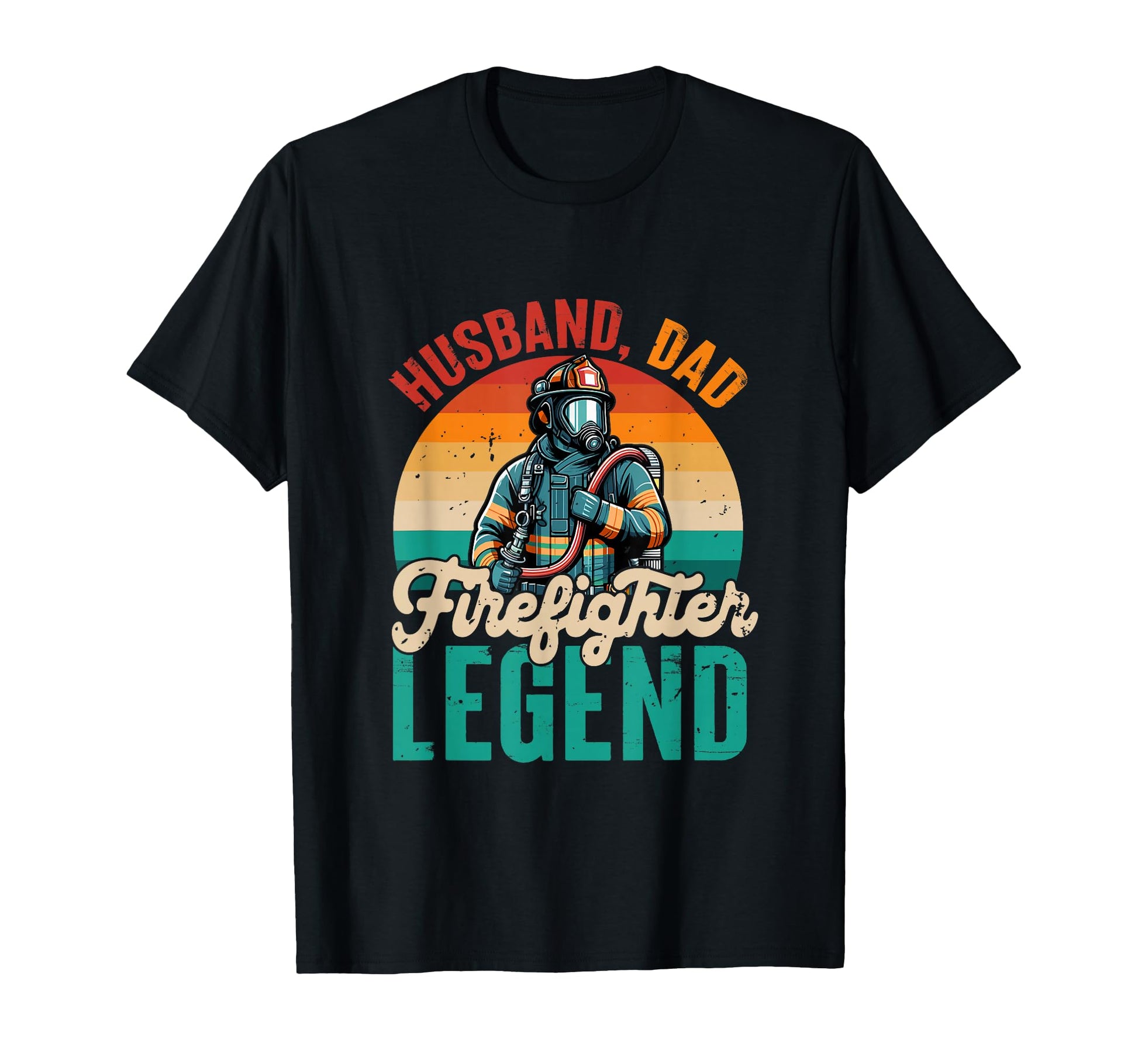 Husband Dad Firefighter Legend Proud T-Shirt - Graphic Print Unisex - T-Shirt, Sweatshirt, Hoodie