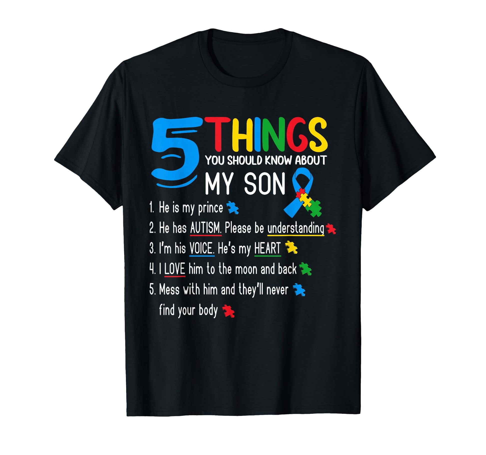 Autistic Son Autism Awareness Support T-Shirt - Unique Graphic for Adults - T-Shirt, Sweatshirt, Hoodie