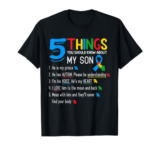 Autistic Son Autism Awareness Support T-Shirt - Unique Graphic for Adults - T-Shirt, Sweatshirt, Hoodie