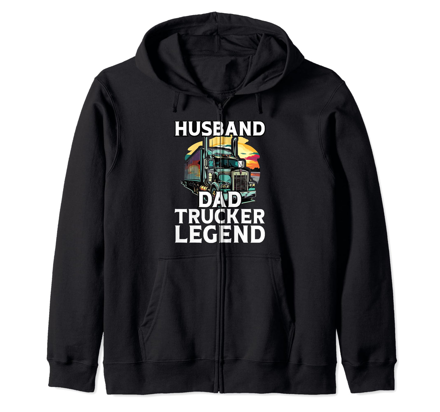 Fathers Day Trucker Dad Truck Driver Hoodie - Minimalist Print Unisex - T-Shirt, Sweatshirt, Hoodie