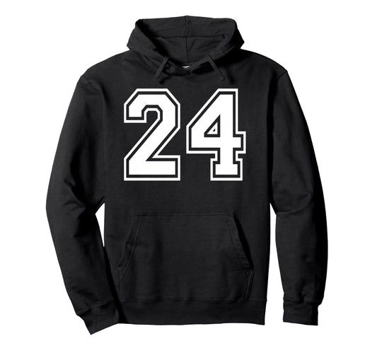 24 Number Twenty Four Team Sports Hoodie - Custom Art Print Men Women - T-Shirt, Sweatshirt, Hoodie