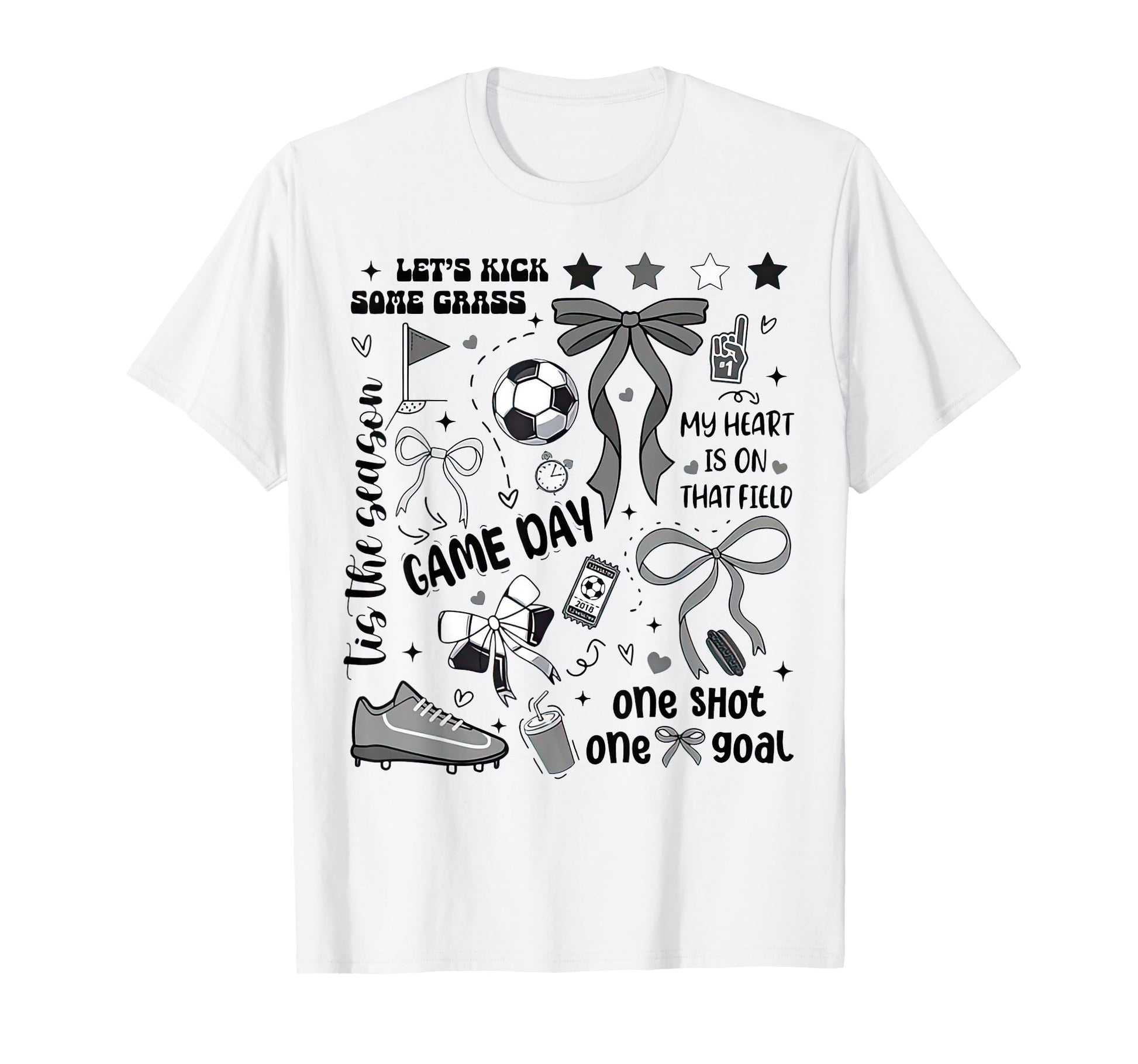 Game Day Soccer Coquette Mom One Shot T-Shirt - Custom Art Print Unisex - T-Shirt, Sweatshirt, Hoodie