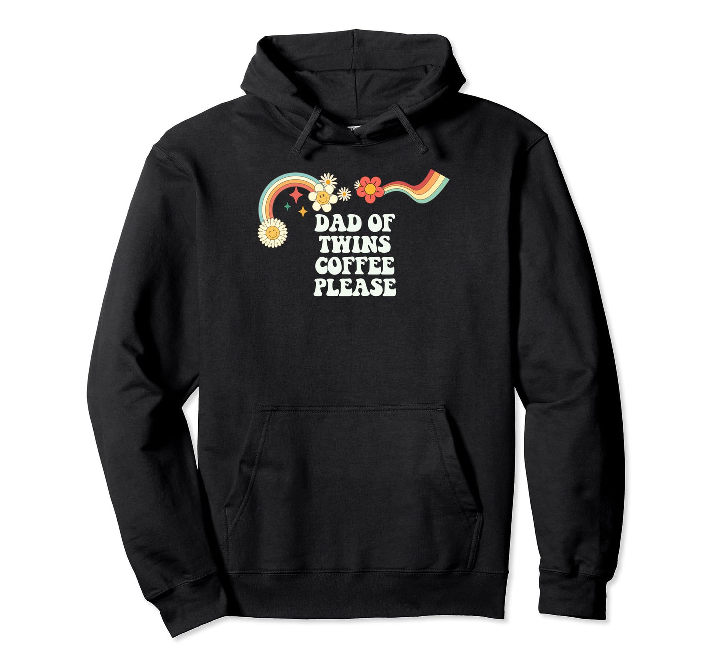 Groovy Funny Dad Twins Coffee Please Hoodie - Unique Graphic Men Women - T-Shirt, Sweatshirt, Hoodie