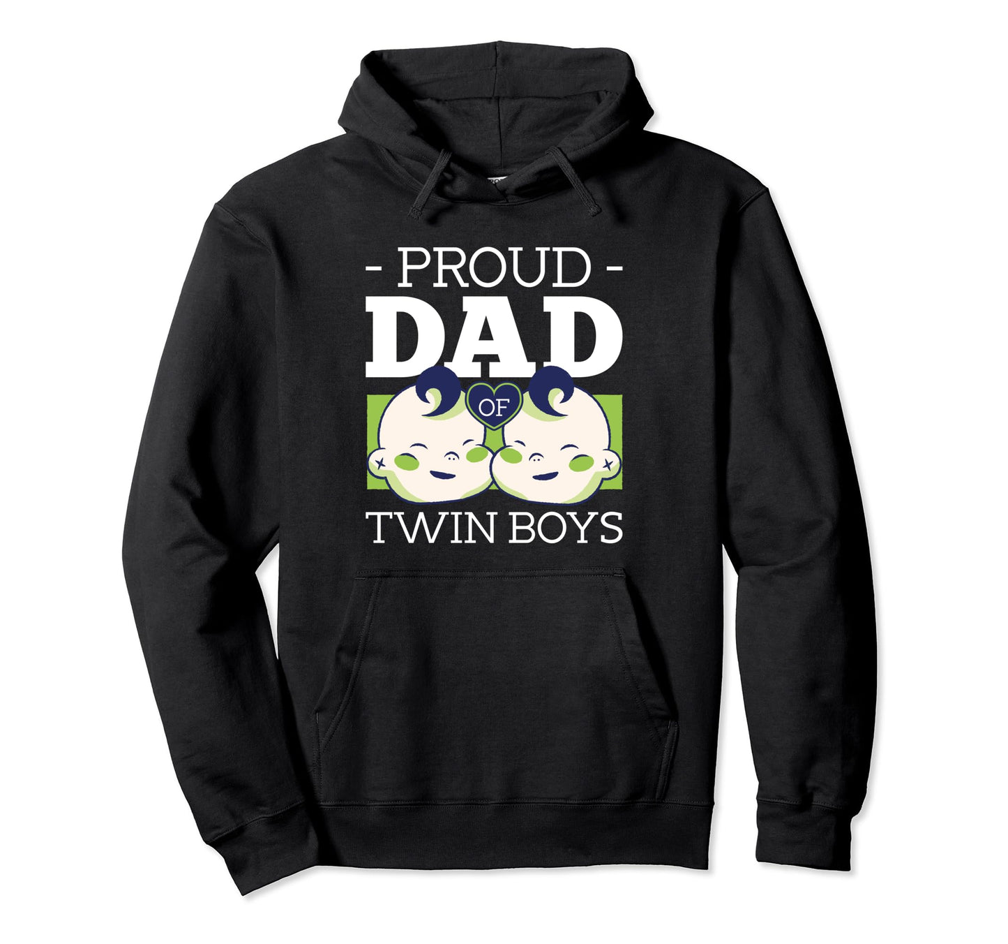 Twin Dad Father Two Proud Dad Twin Hoodie - Streetwear Style Men Women - T-Shirt, Sweatshirt, Hoodie