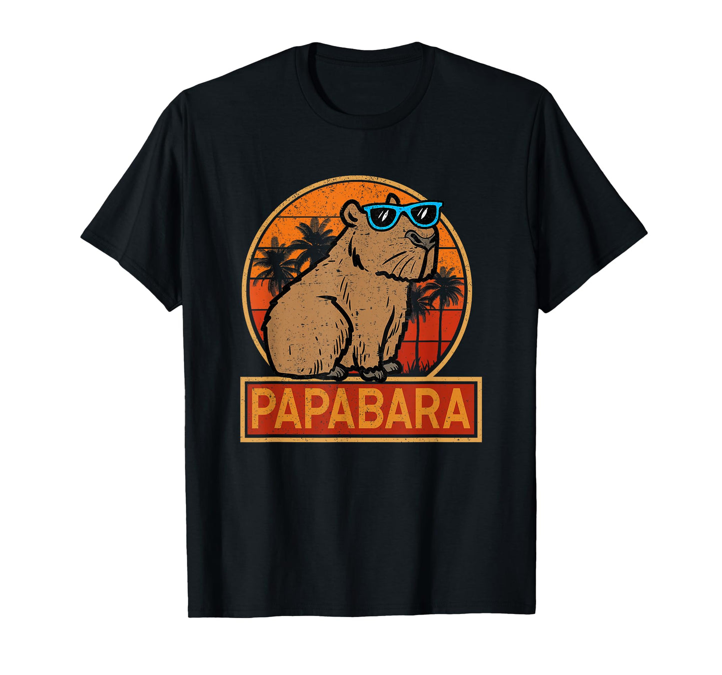 Papabara Funny Capybara Fathers Day T-Shirt - Casual Everyday Wear Unisex - T-Shirt, Sweatshirt, Hoodie