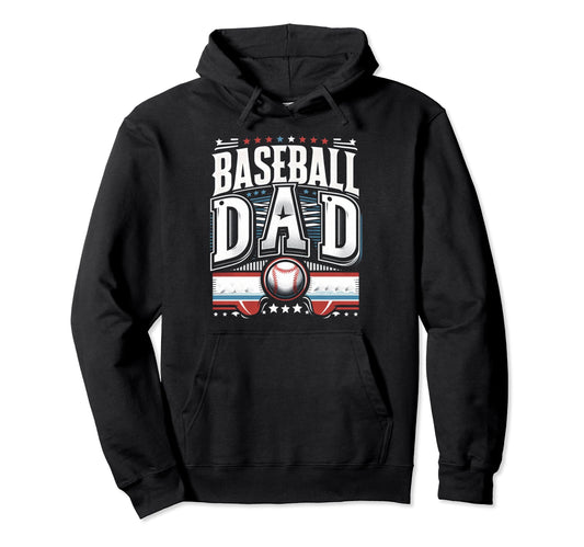 Baseball Dad Fathers Day Hoodie - Minimalist Print for Adults - T-Shirt, Sweatshirt, Hoodie