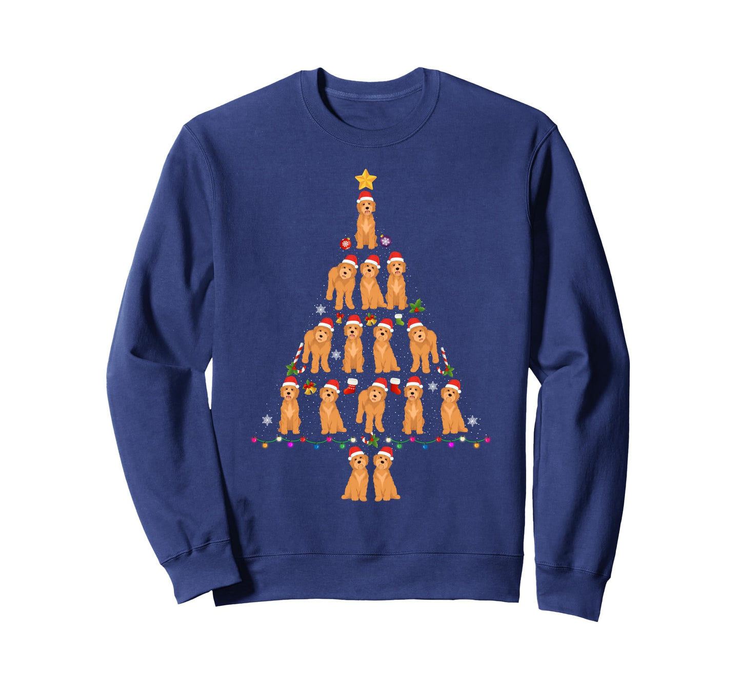 Goldendoodle Dog Tree Funny Ugly Sweatshirt - Aesthetic Graphic Unisex - T-Shirt, Sweatshirt, Hoodie