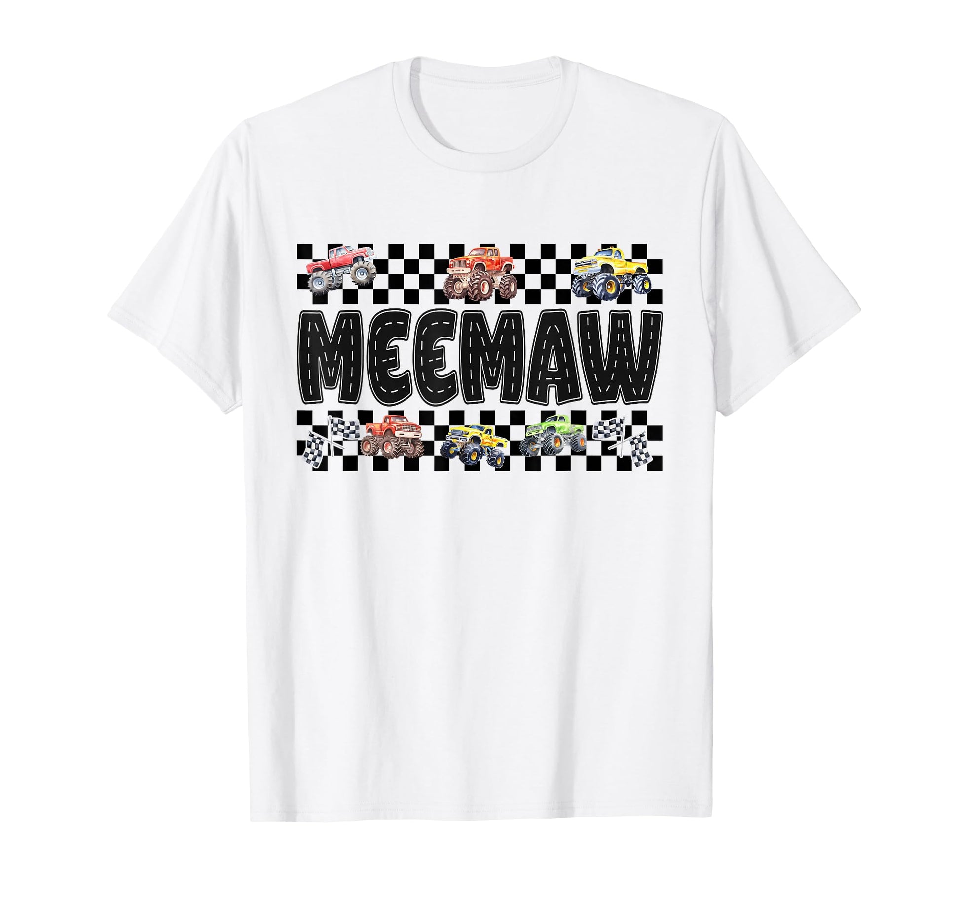 Meemaw Monster Truck Family Crew T-Shirt - Minimalist Print for Adults - T-Shirt, Sweatshirt, Hoodie