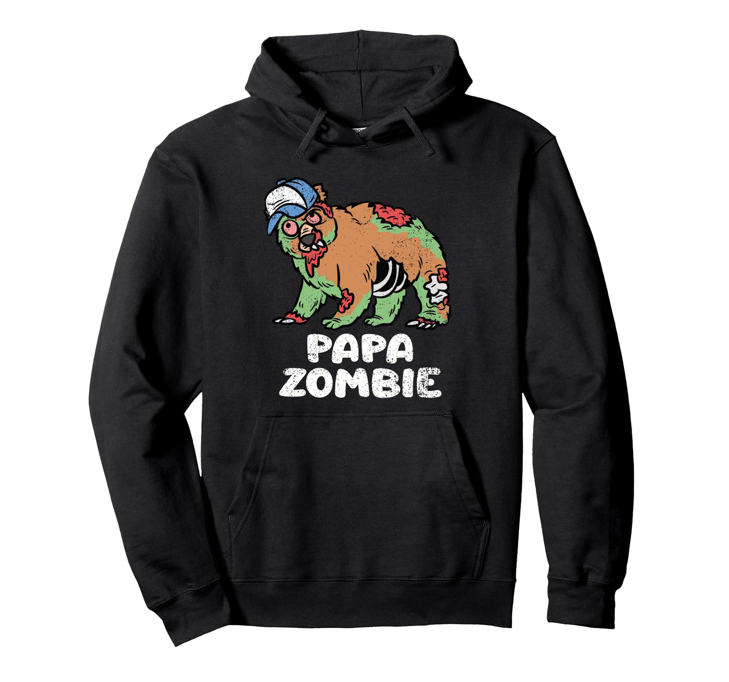 Zombie Bear Halloween Scary Animal Hoodie - Custom Art Print Men Women - T-Shirt, Sweatshirt, Hoodie