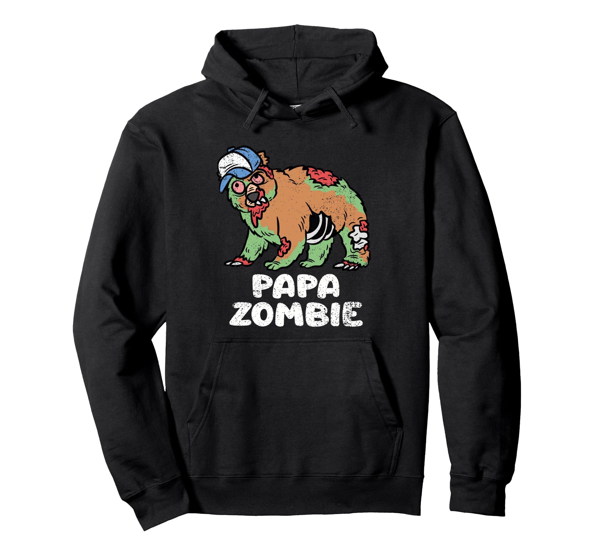 Zombie Bear Halloween Scary Animal Hoodie - Custom Art Print Men Women - T-Shirt, Sweatshirt, Hoodie