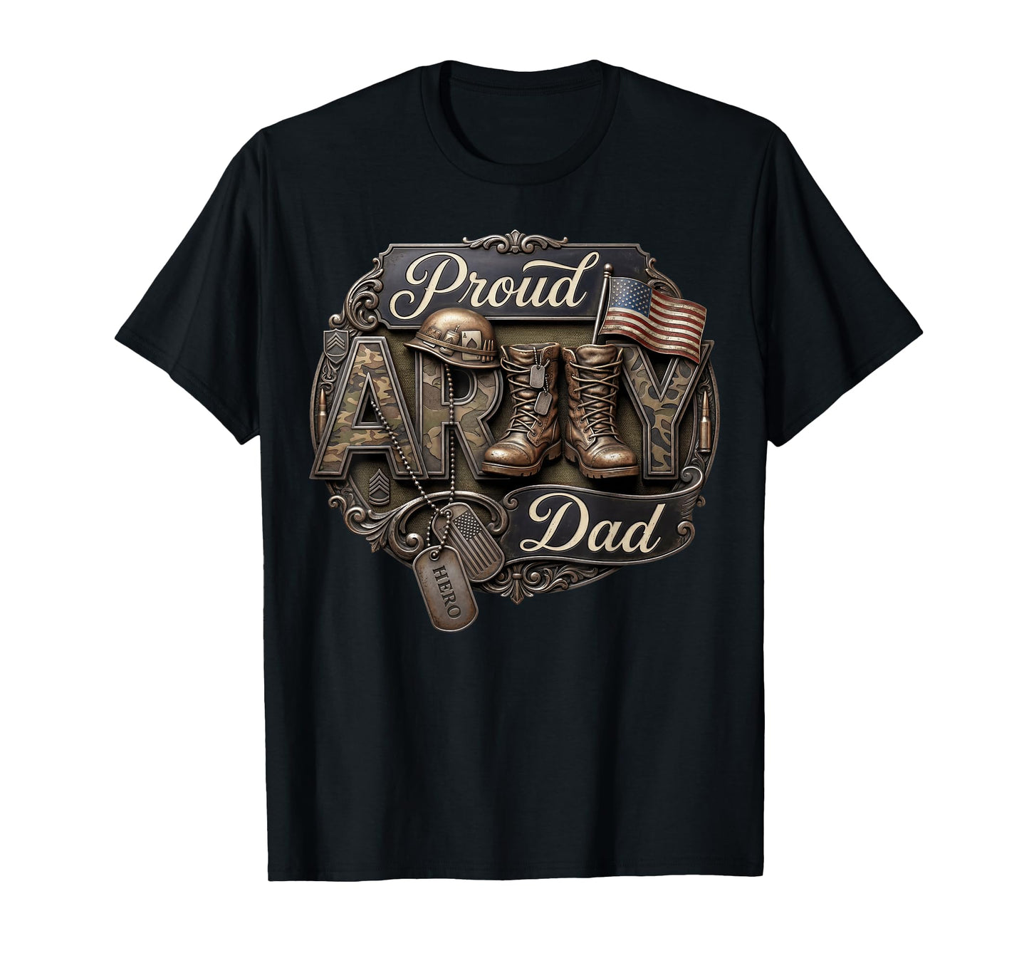 Proud Army Dad Family Outfits T-Shirt - Aesthetic Graphic Men Women - T-Shirt, Sweatshirt, Hoodie