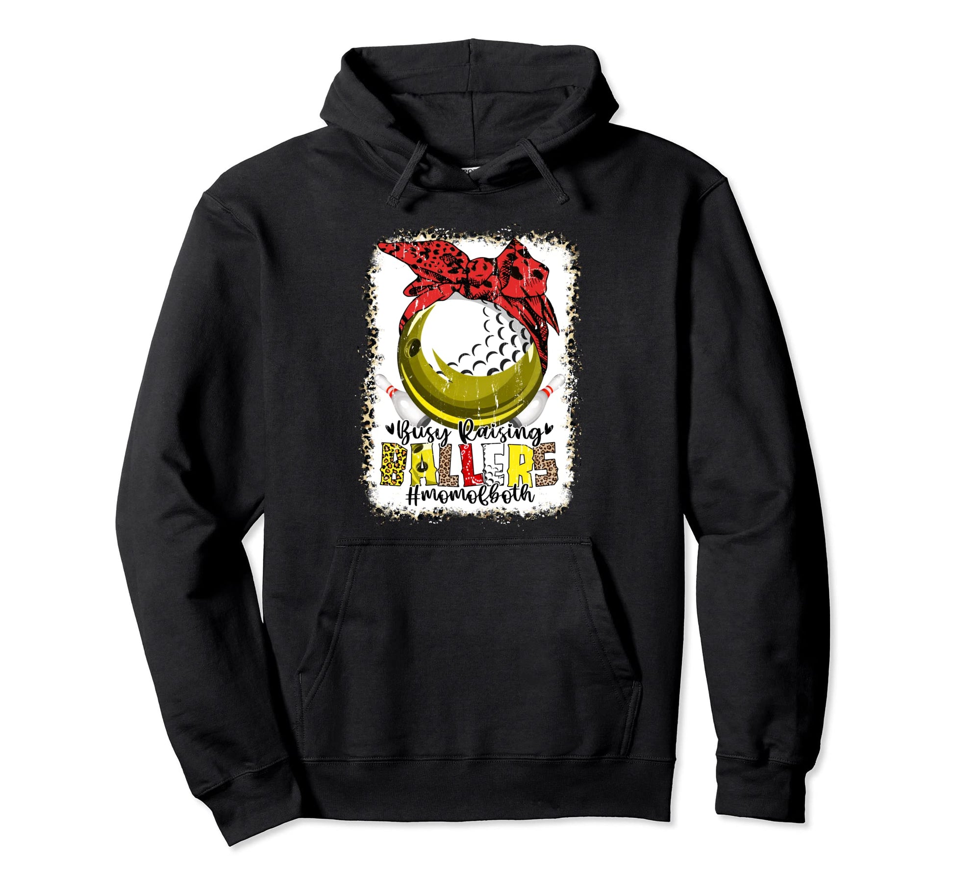 Mom Both Bowling Golf Busy Raising Hoodie - Unique Graphic Men Women - T-Shirt, Sweatshirt, Hoodie