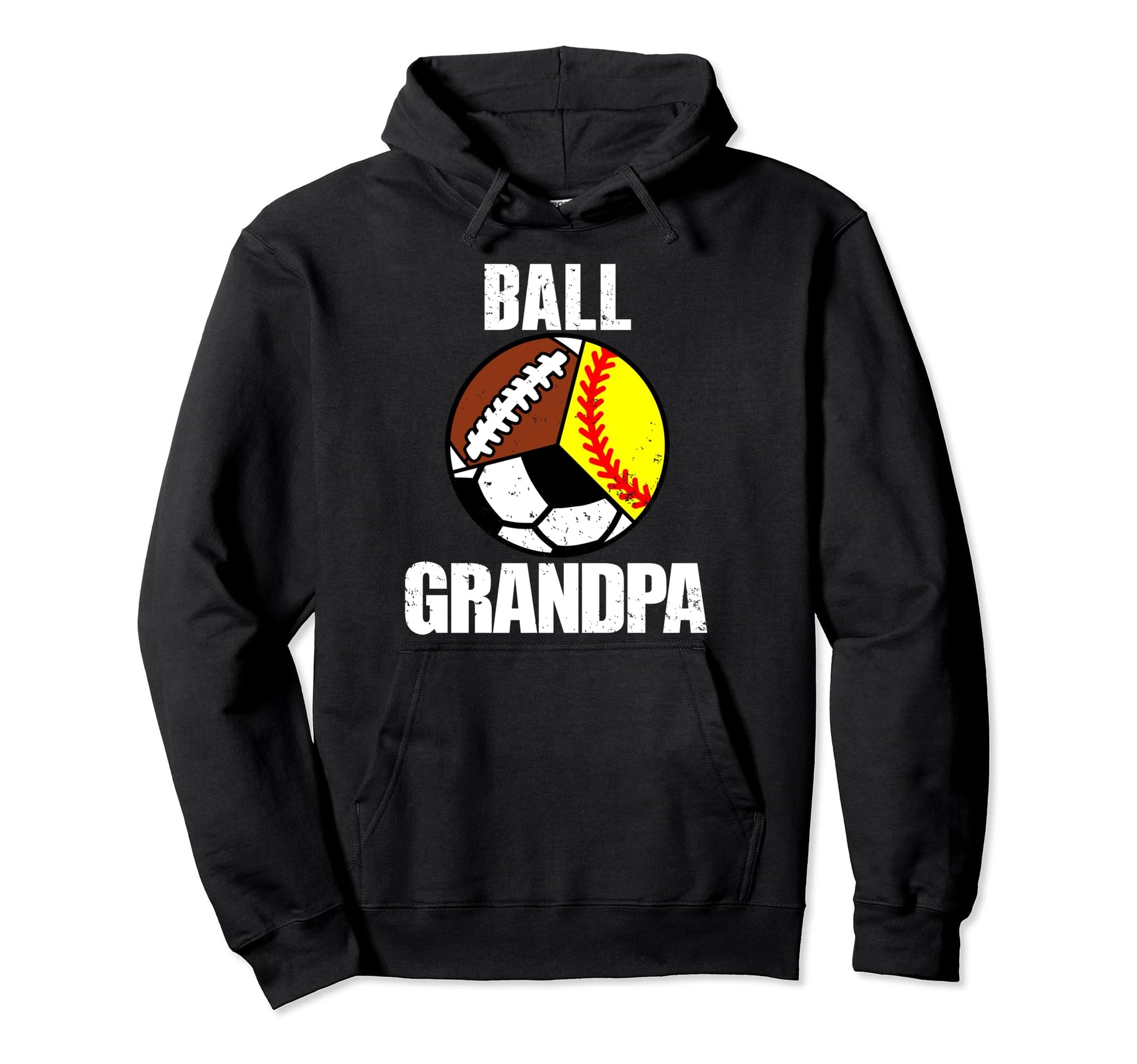 Ball Grandpa Funny Softball Soccer Hoodie - Custom Art Print Men Women - T-Shirt, Sweatshirt, Hoodie