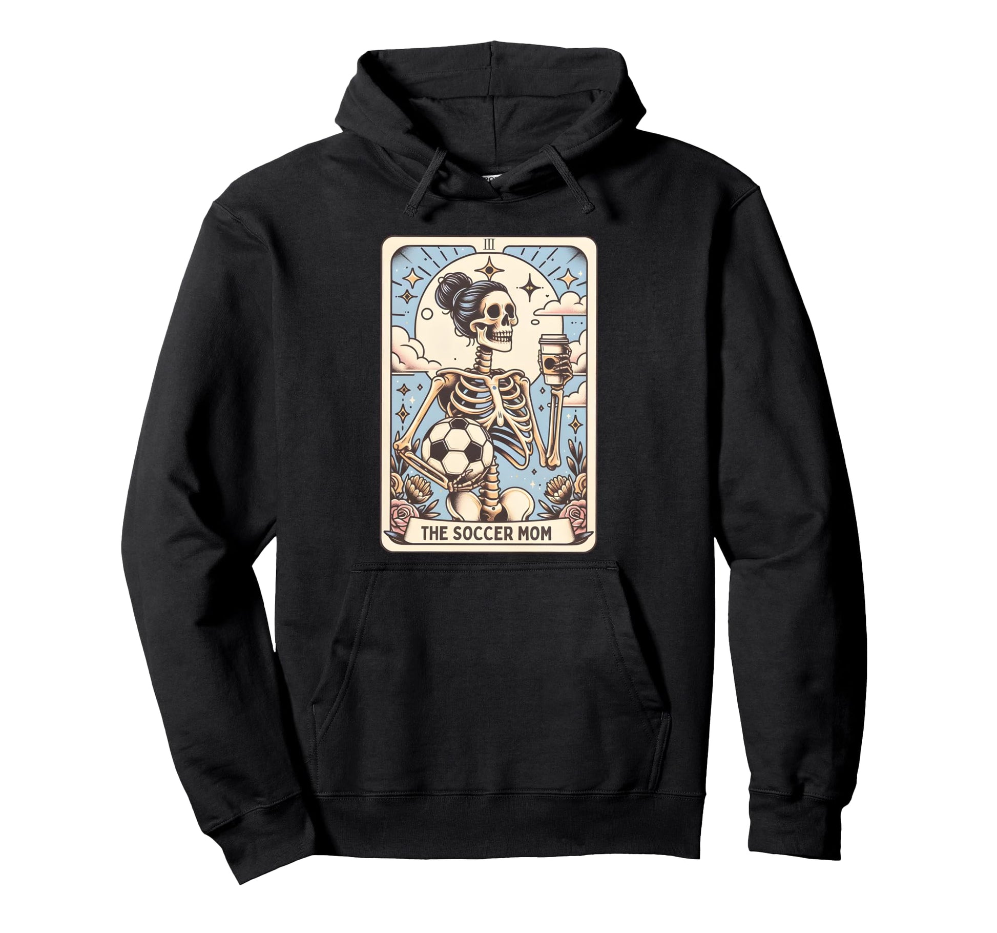 Soccer Mom Tarot Card Skeleton Halloween Hoodie - Aesthetic Graphic Unisex - T-Shirt, Sweatshirt, Hoodie