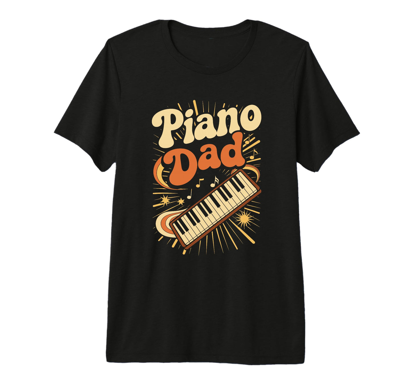 Mens Piano Dad Keyboard Musician Father T-Shirt - Aesthetic Graphic Unisex - T-Shirt, Sweatshirt, Hoodie