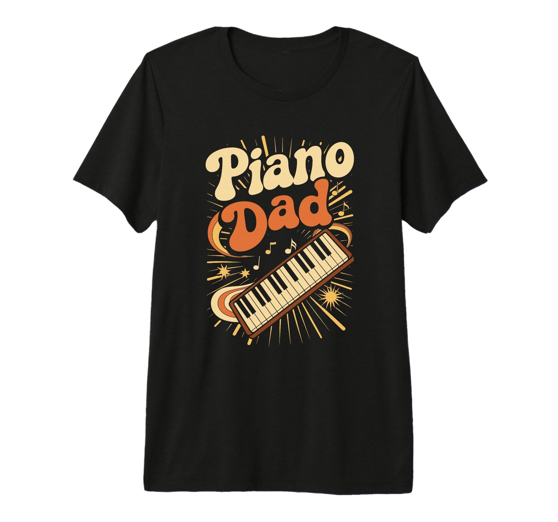 Mens Piano Dad Keyboard Musician Father T-Shirt - Aesthetic Graphic Unisex - T-Shirt, Sweatshirt, Hoodie