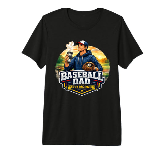 Baseball Dad Early Morning Game T-Shirt - Fun Novelty Design for Adults - T-Shirt, Sweatshirt, Hoodie