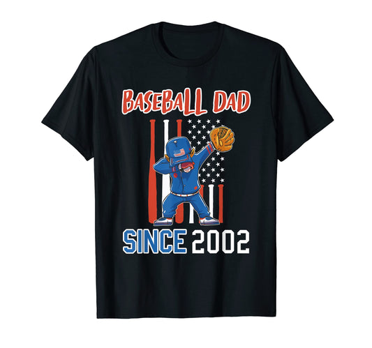 Baseball Dad Since 2002 T-Shirt - Aesthetic Graphic for Adults - T-Shirt, Sweatshirt, Hoodie