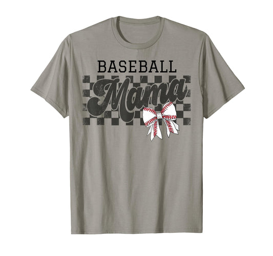 Baseball Mama Checkered Baseball Mom T-Shirt - Streetwear Style Unisex - T-Shirt, Sweatshirt, Hoodie