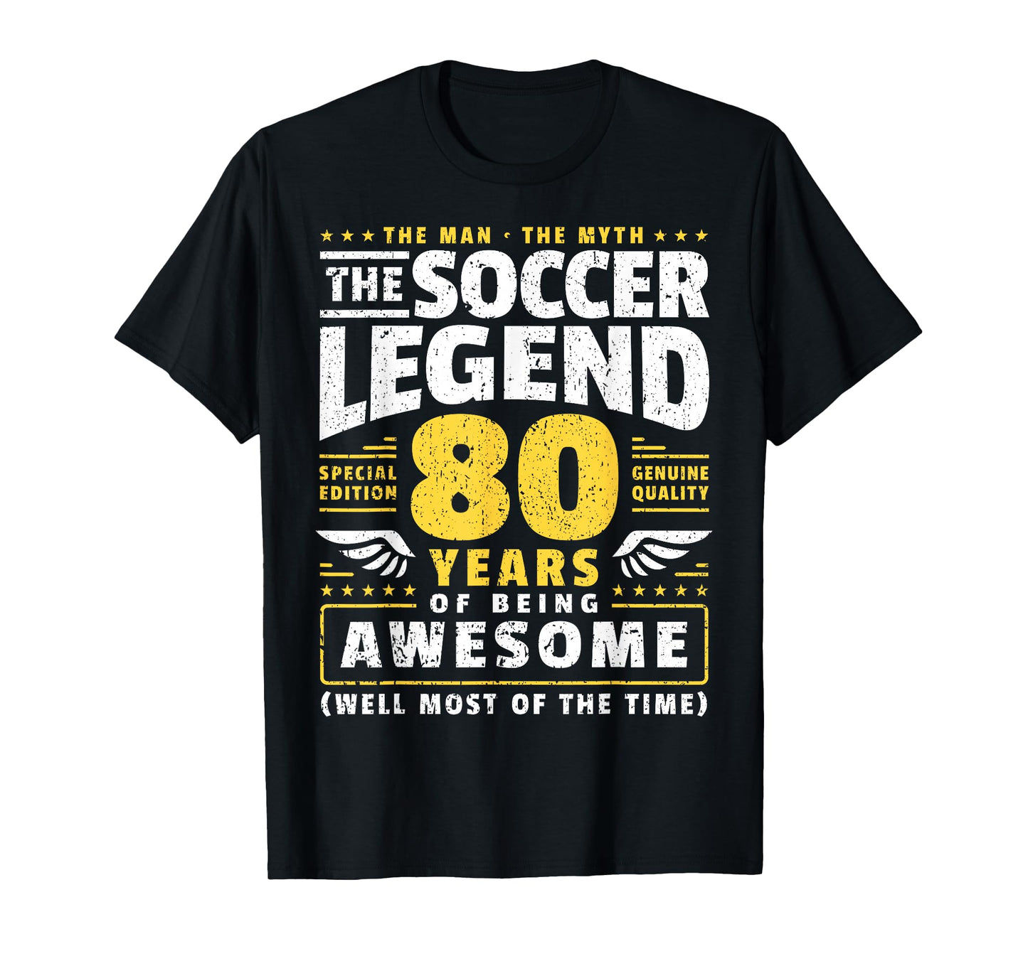 80Th Birthday Soccer Player 80 Years T-Shirt - Graphic Print Unisex - T-Shirt, Sweatshirt, Hoodie