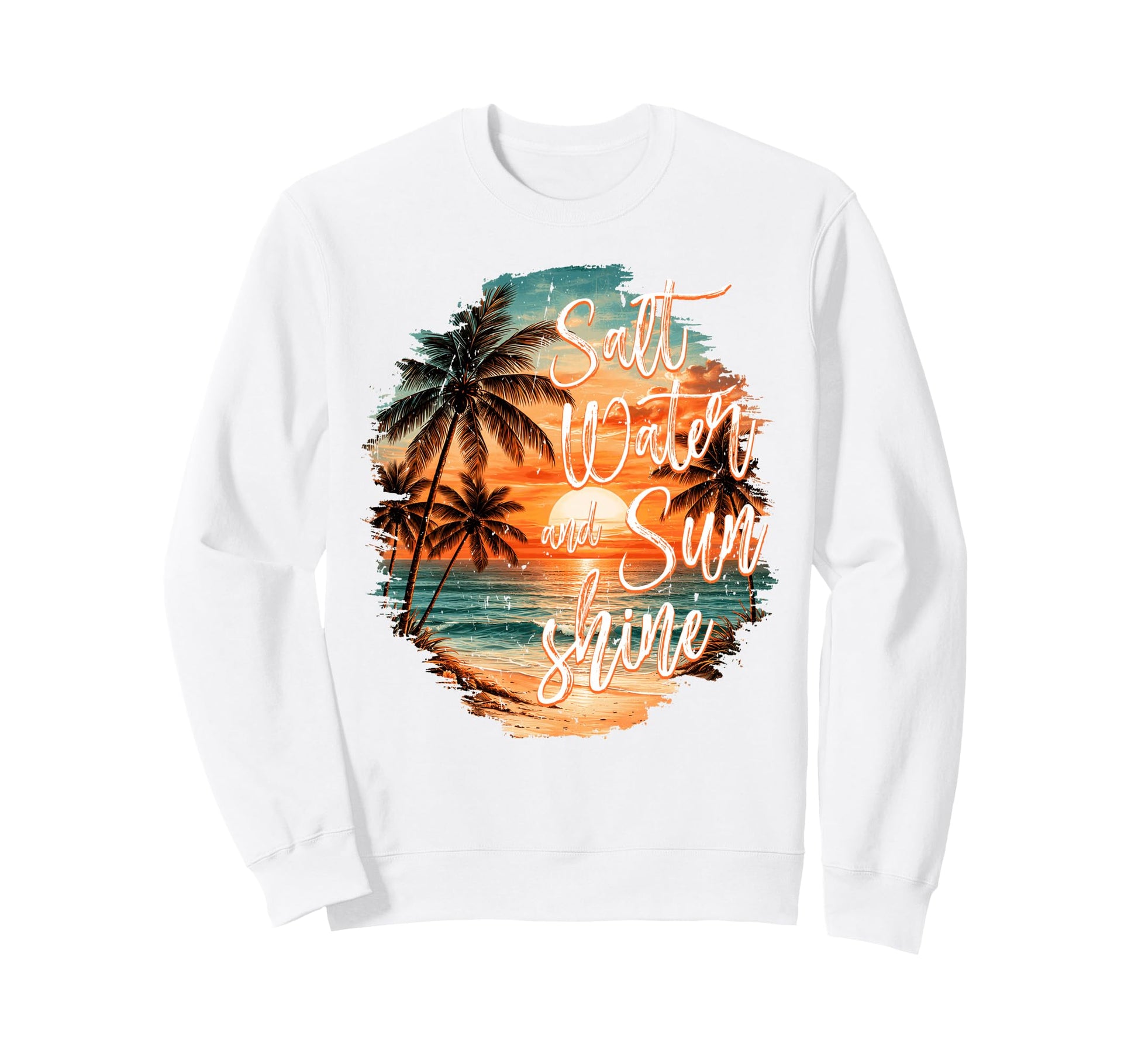 Salt Water And Sunshine Beach Sweatshirt - Trendy Graphic for Adults - T-Shirt, Sweatshirt, Hoodie
