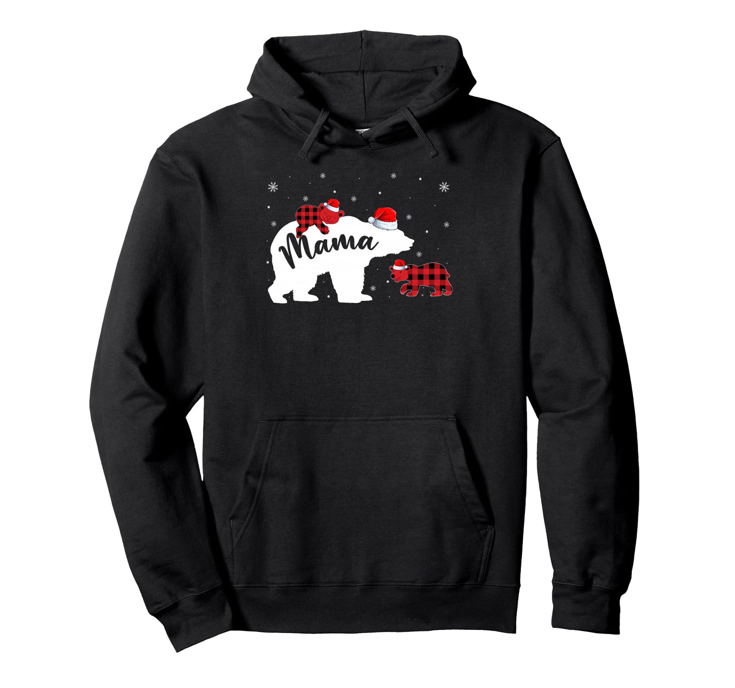Mama Bear Pajama Red Plaid Hoodie - Novelty Apparel Men Women - T-Shirt, Sweatshirt, Hoodie