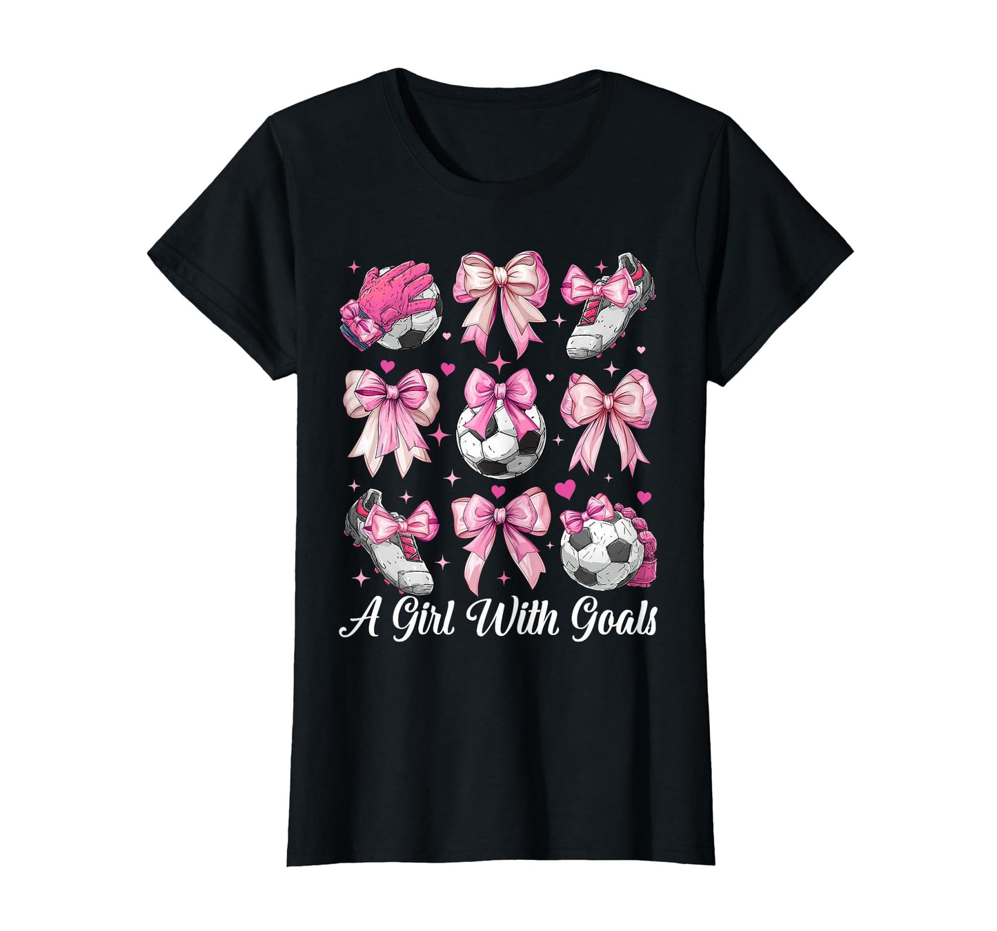 Soccer Player Soccer Coquette Bow Goals T-Shirt - Custom Art Print Unisex - T-Shirt, Sweatshirt, Hoodie