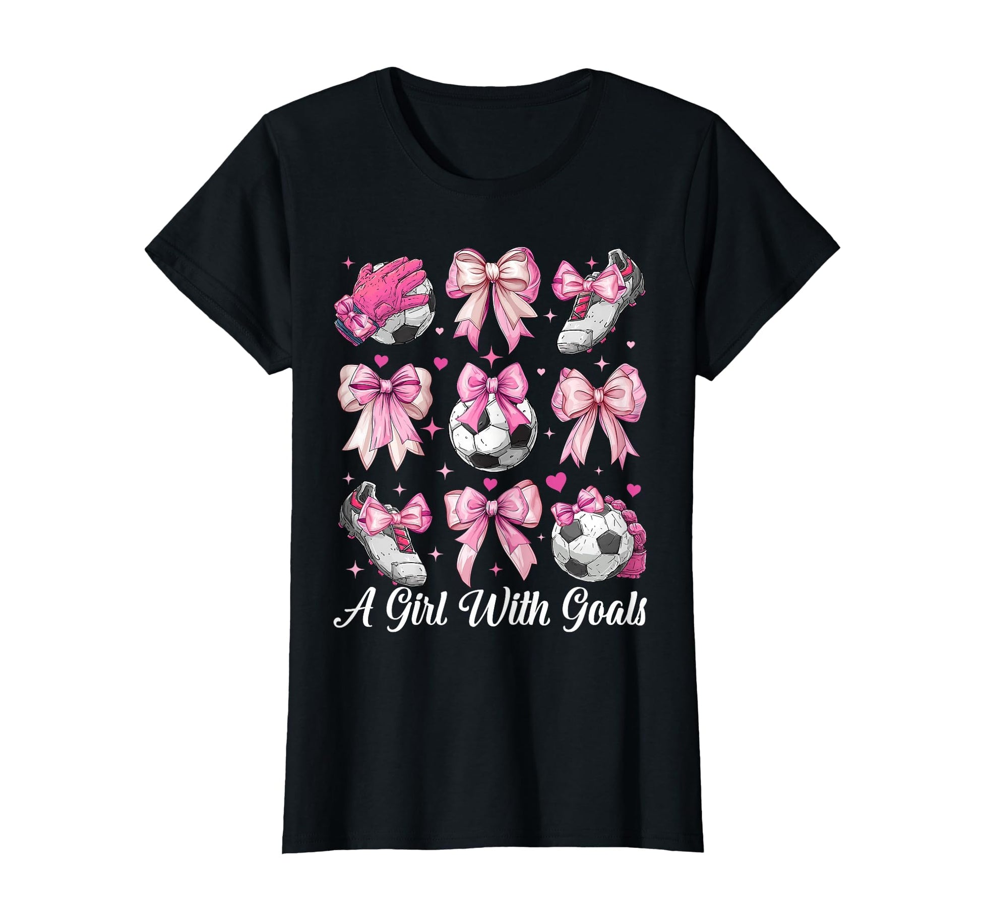 Soccer Player Soccer Coquette Bow Goals T-Shirt - Custom Art Print Unisex - T-Shirt, Sweatshirt, Hoodie
