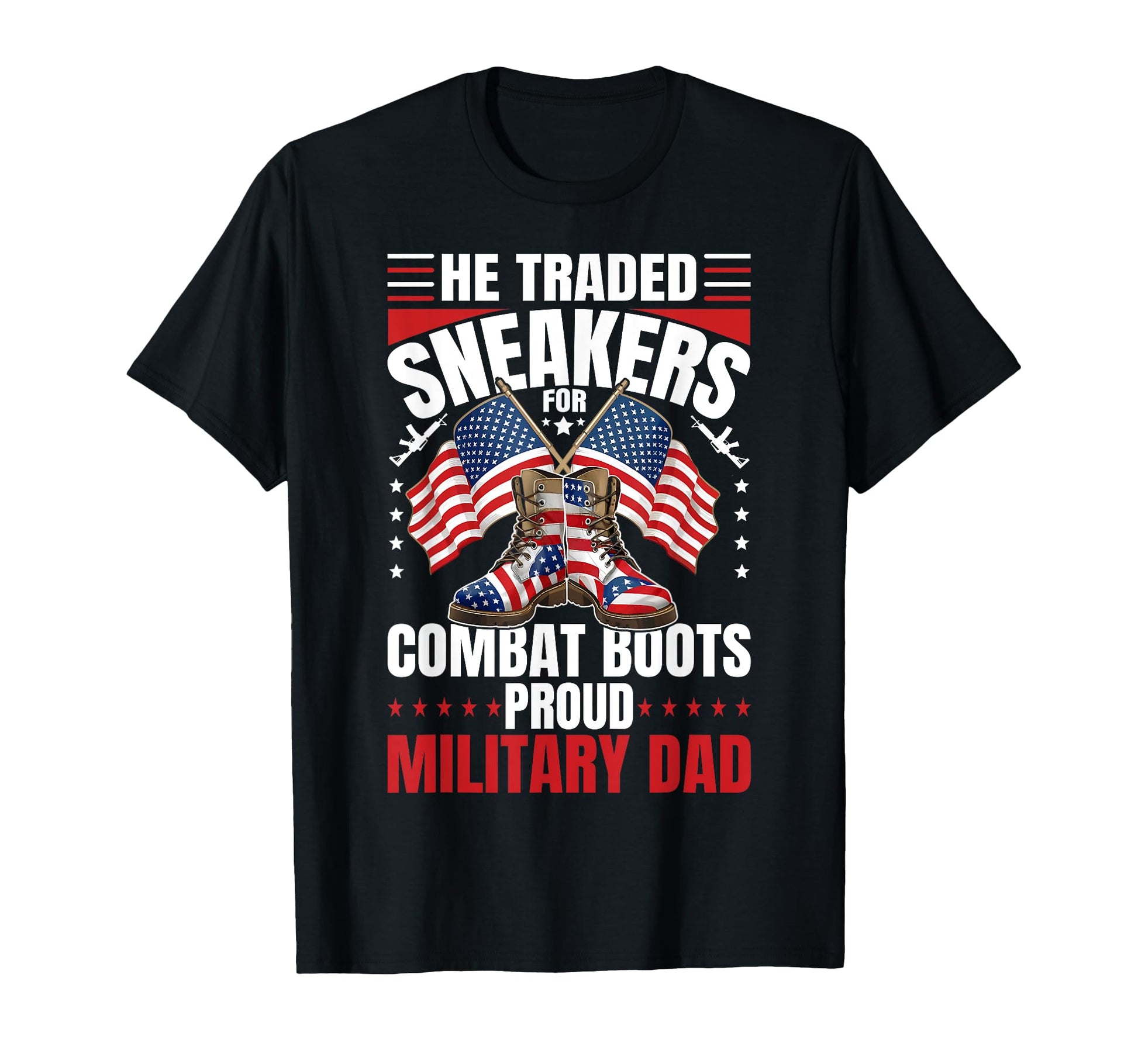 Proud Military Dad American Usa T-Shirt - Aesthetic Graphic for Adults - T-Shirt, Sweatshirt, Hoodie