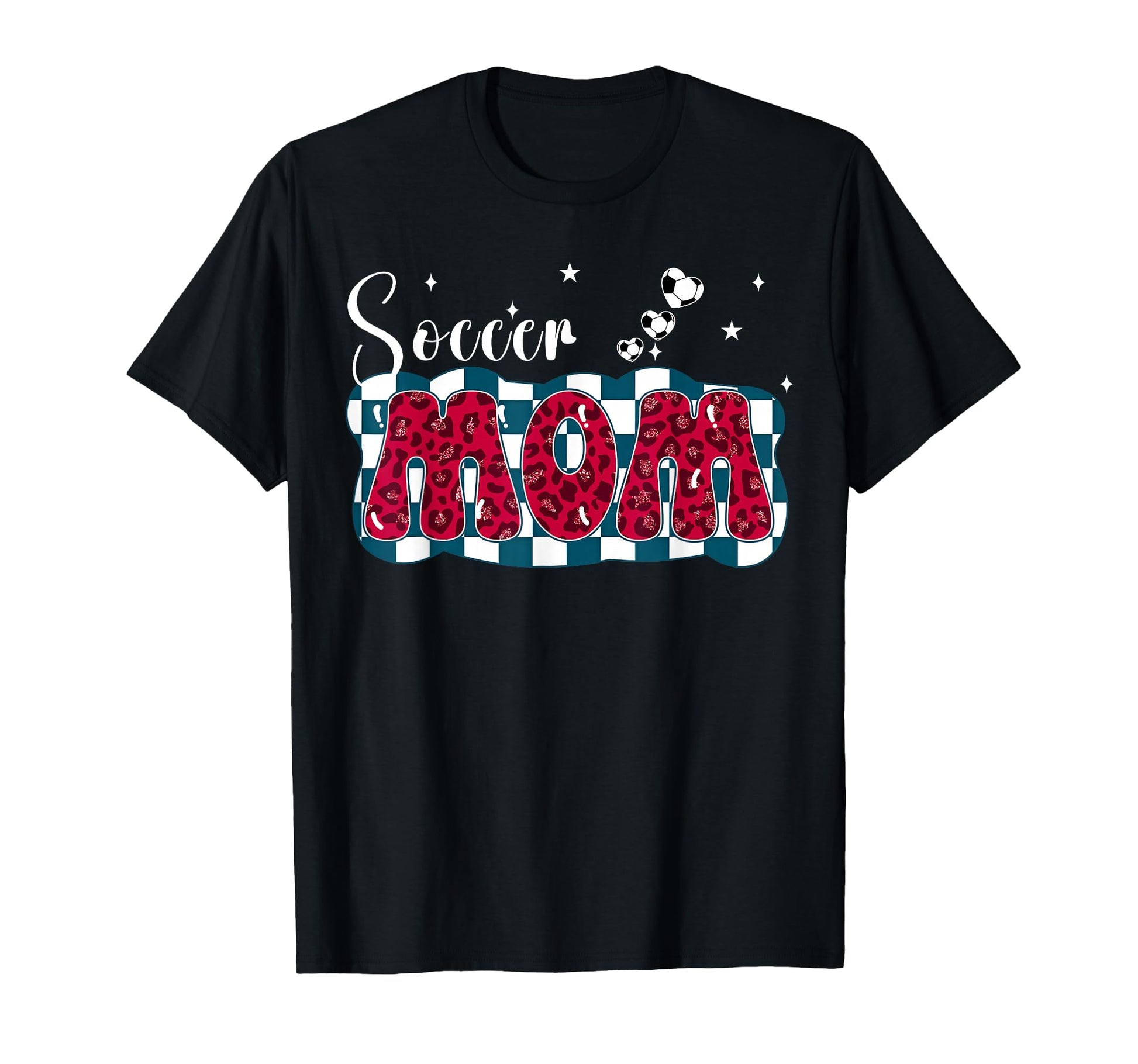 Soccer Mom Leopard Checkerboard T-Shirt - Fun Novelty Design Men Women - T-Shirt, Sweatshirt, Hoodie