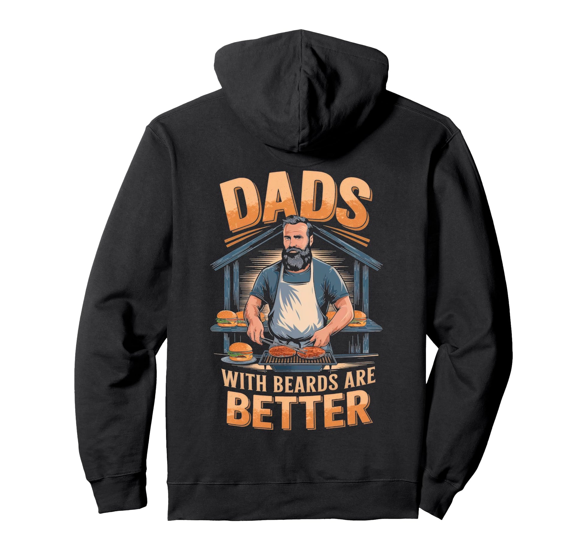 Dads Beards Are Better Bbq Hoodie - Novelty Apparel Men Women - T-Shirt, Sweatshirt, Hoodie