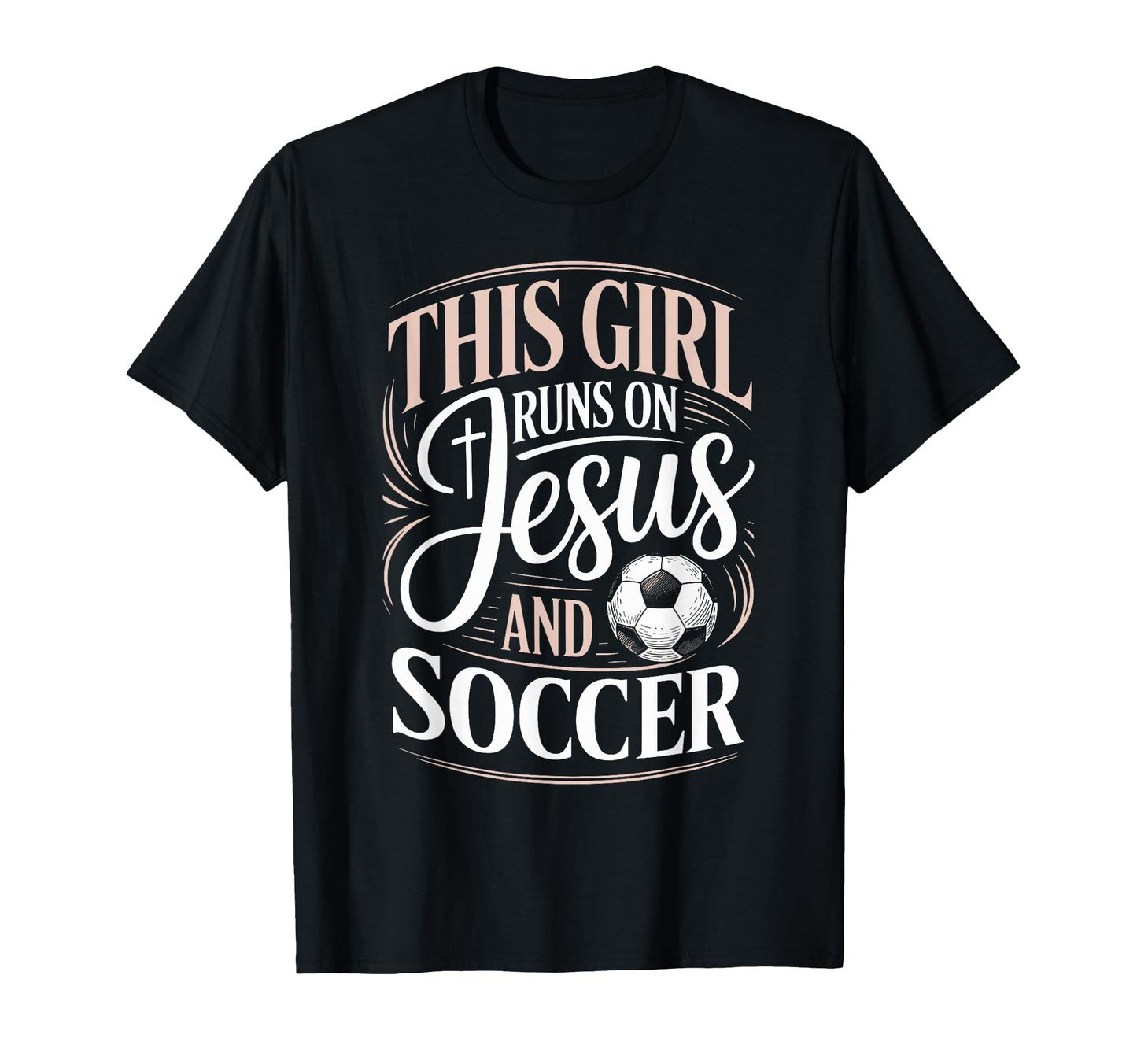 This Runs Jesus And Soccer Player Faith T-Shirt - Minimalist Print Unisex - T-Shirt, Sweatshirt, Hoodie