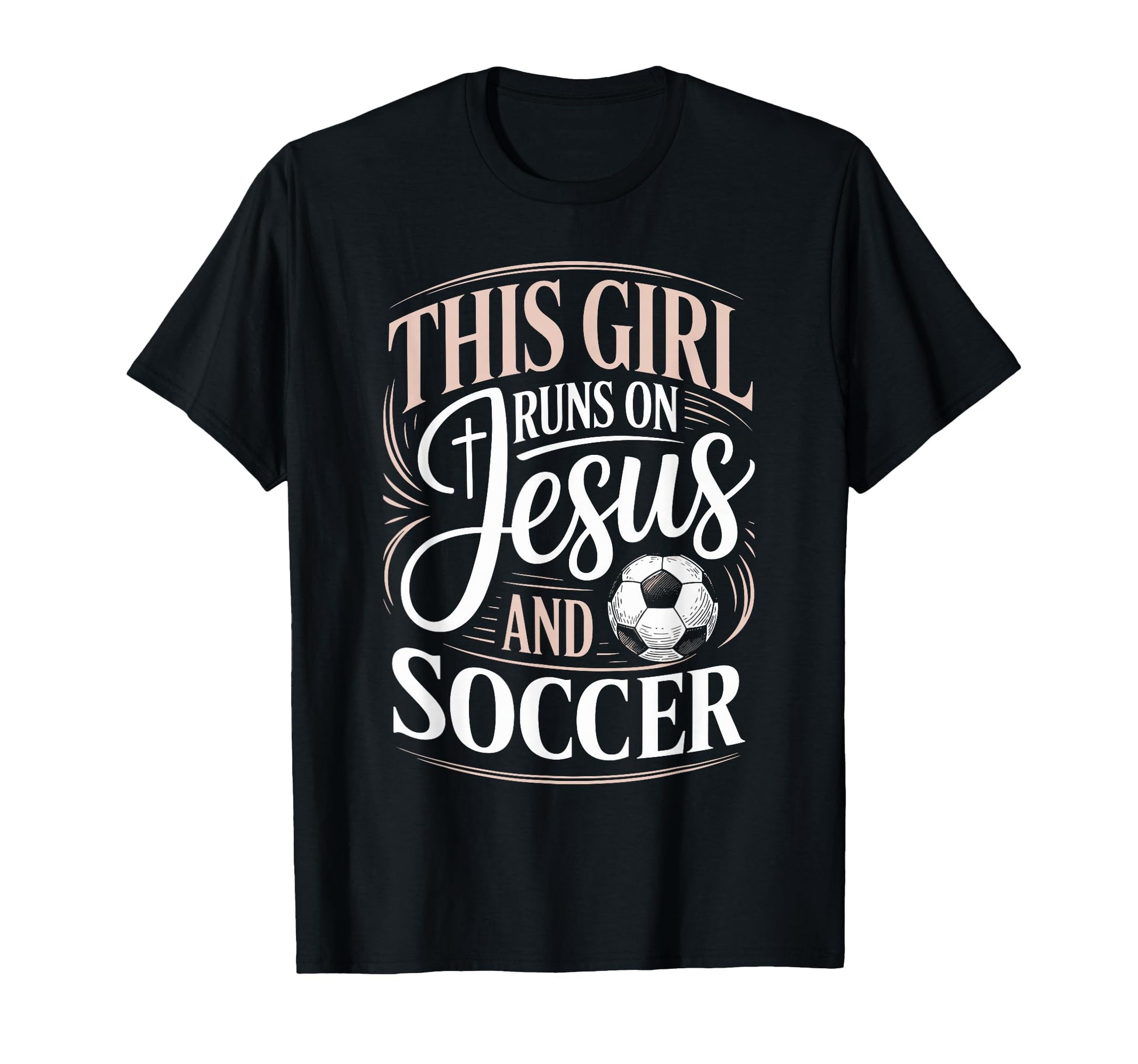 This Runs Jesus And Soccer Player Faith T-Shirt - Minimalist Print Unisex - T-Shirt, Sweatshirt, Hoodie