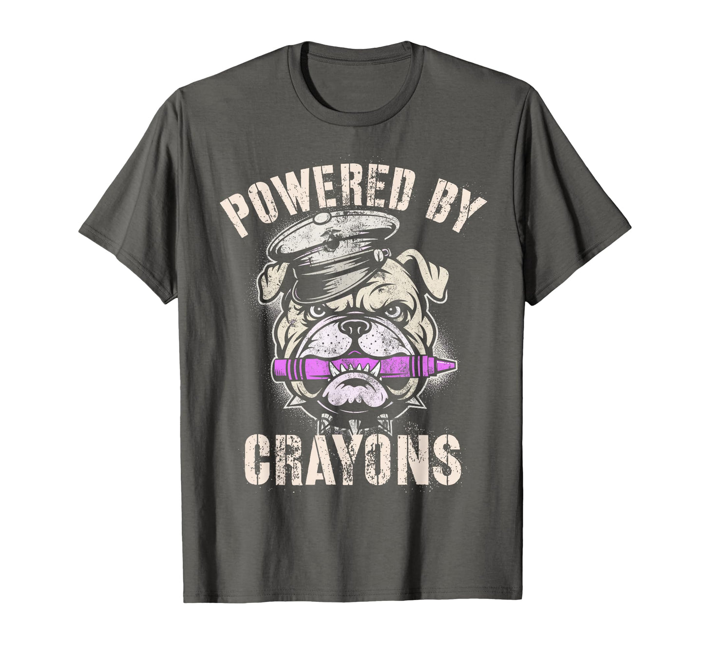 Powered Crayons Bulldog Our Troop Crew T-Shirt - Custom Art Print Unisex - T-Shirt, Sweatshirt, Hoodie