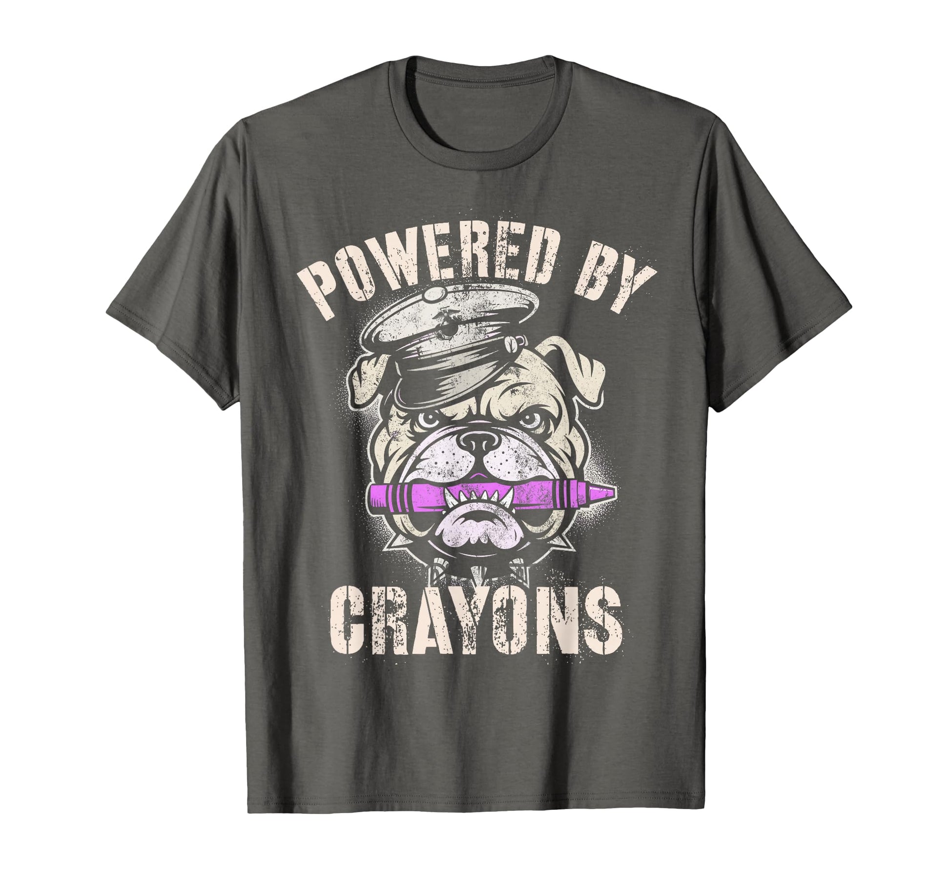 Powered Crayons Bulldog Our Troop Crew T-Shirt - Custom Art Print Unisex - T-Shirt, Sweatshirt, Hoodie