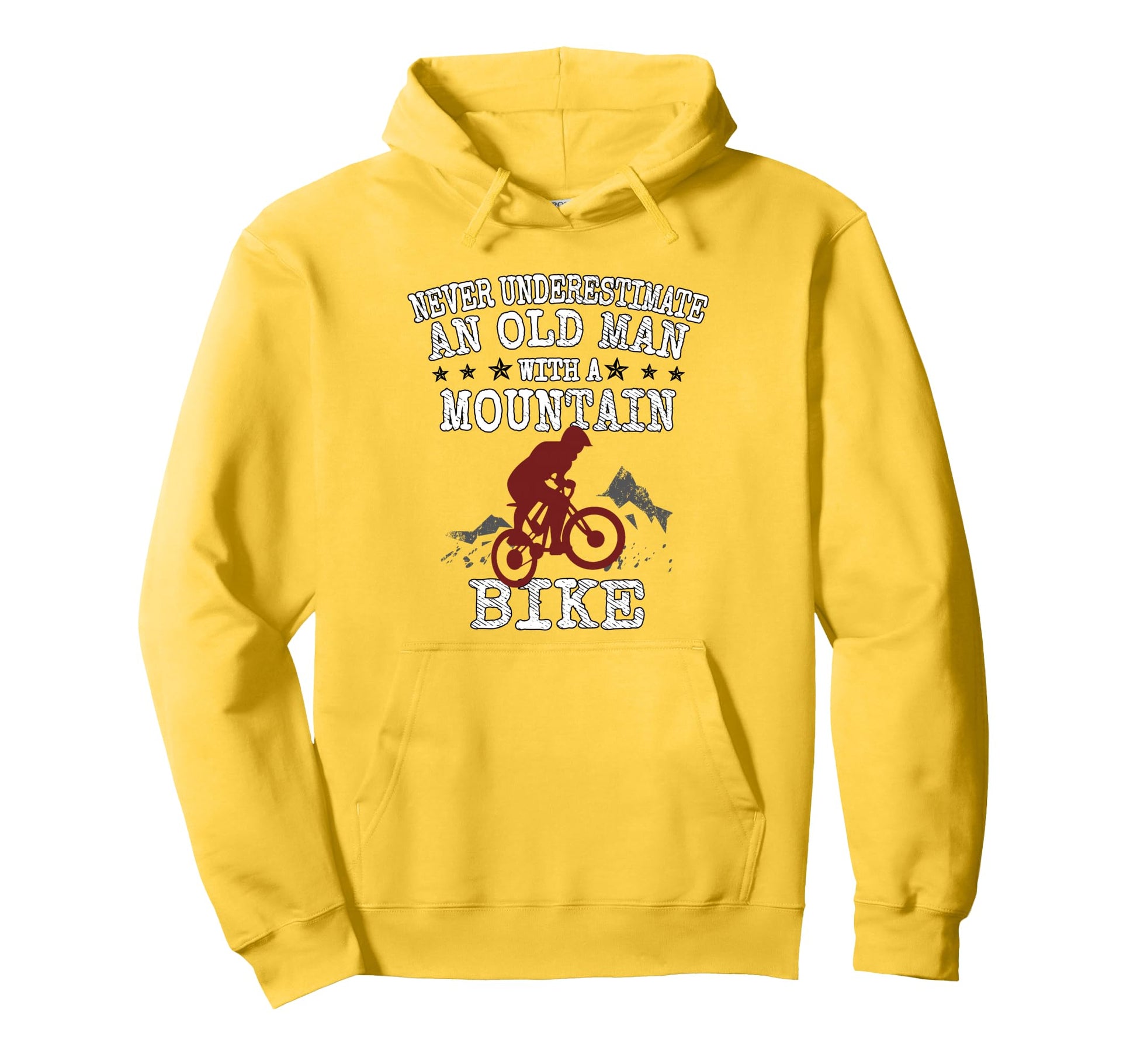 Never Underestimate Old Mountain Bike Hoodie - Custom Art Print for Adults - T-Shirt, Sweatshirt, Hoodie