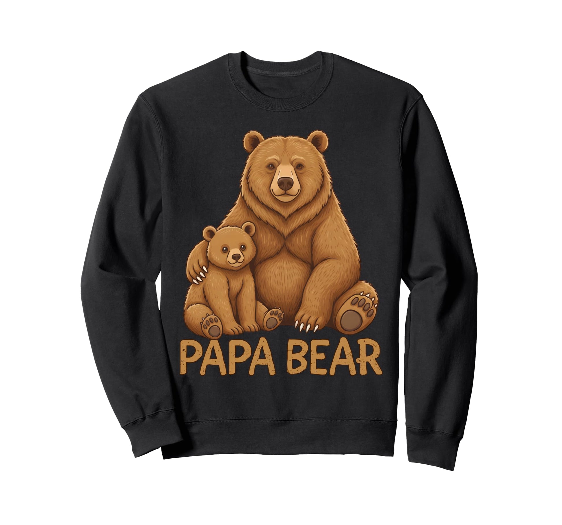 Papa Bear One Cub Family Fathers Day Sweatshirt - Unique Graphic Unisex - T-Shirt, Sweatshirt, Hoodie