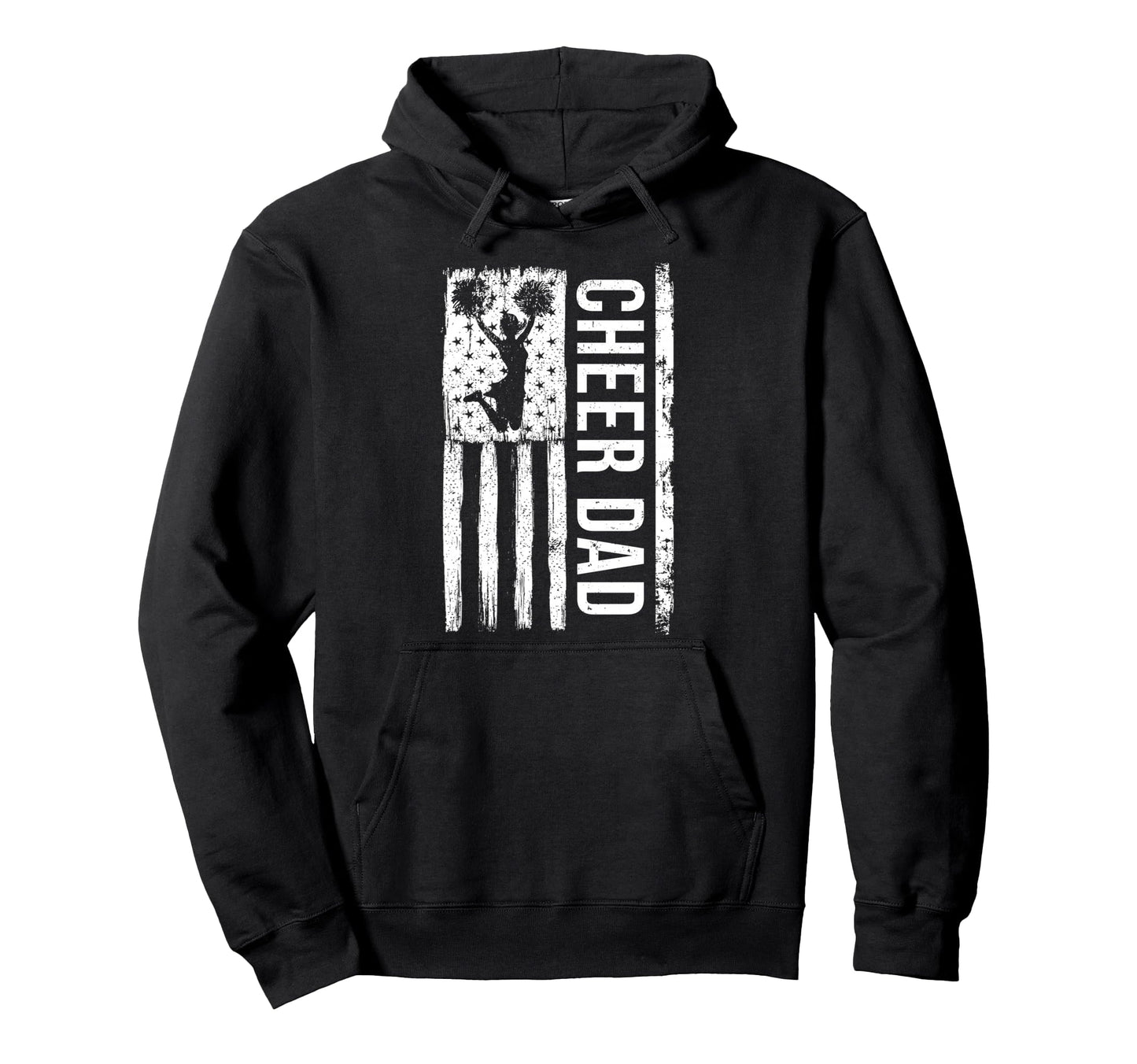Cheer Dad Cheerleading American Flag Hoodie - Unique Graphic Men Women - T-Shirt, Sweatshirt, Hoodie