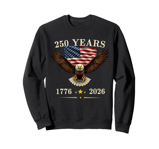 American Flag Usa Eagle Fourth July Sweatshirt - Unique Graphic Unisex - T-Shirt, Sweatshirt, Hoodie