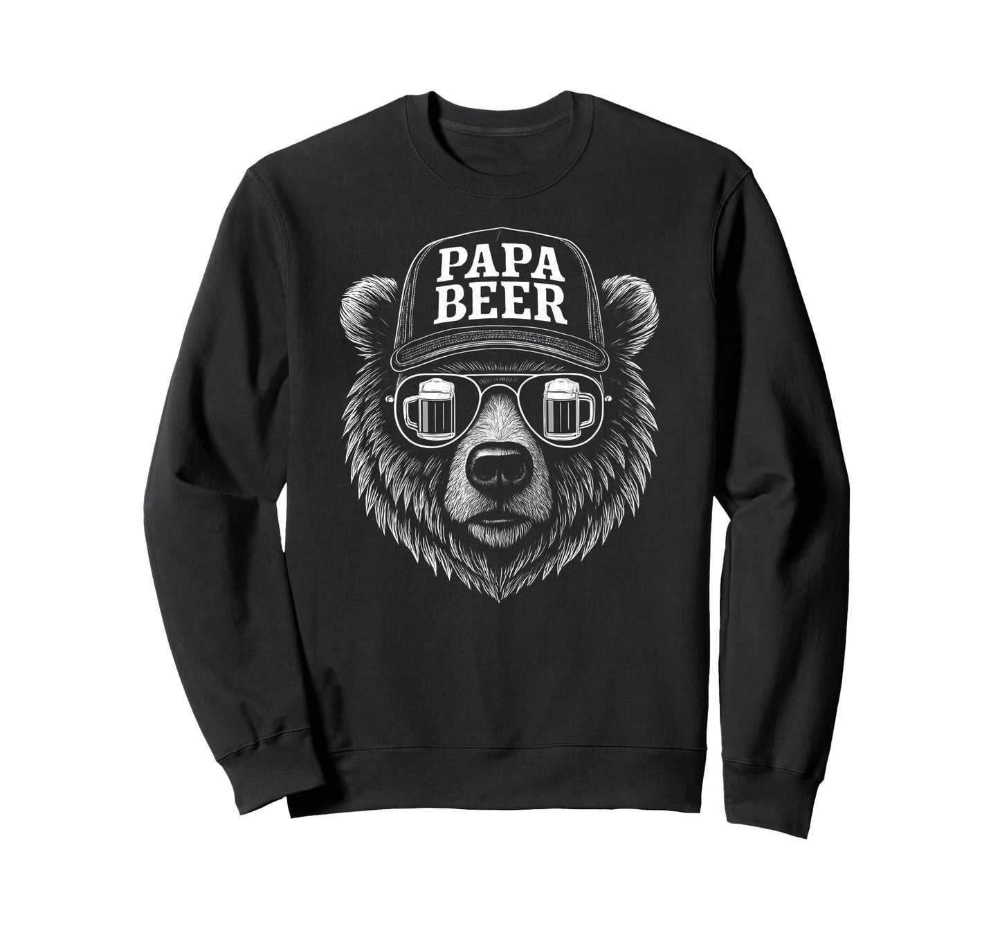 Papa Beer Funny Dad Bear Drinking Sweatshirt - Streetwear Style Men Women - T-Shirt, Sweatshirt, Hoodie