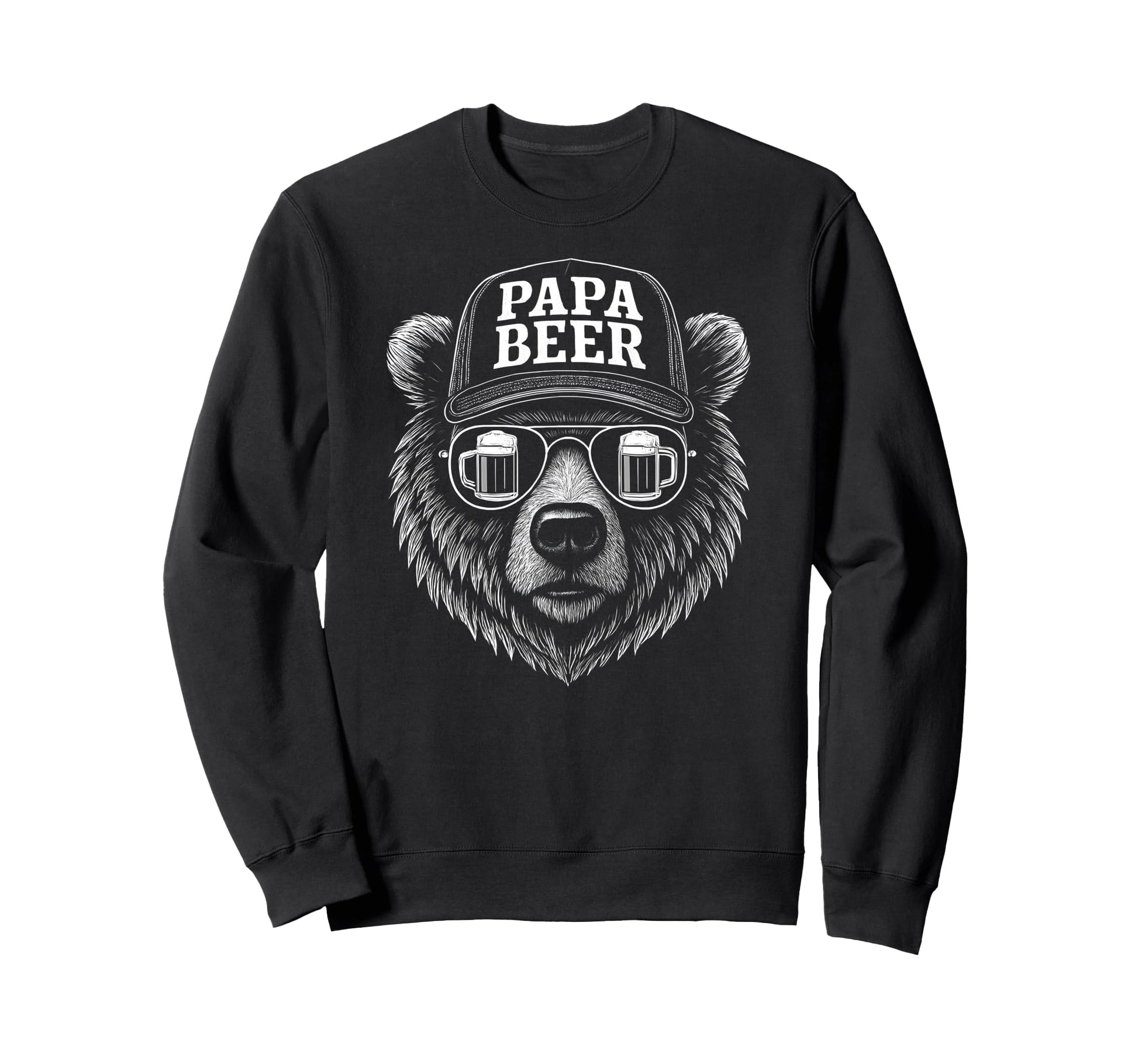Papa Beer Funny Dad Bear Drinking Sweatshirt - Streetwear Style Men Women - T-Shirt, Sweatshirt, Hoodie