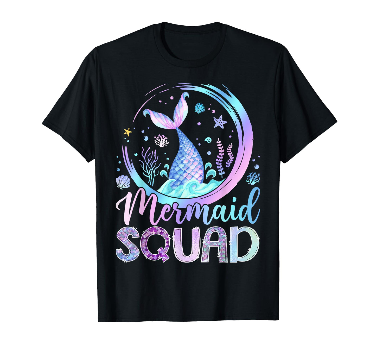 Mermaid Squad Funny Birthday Party T-Shirt - Minimalist Print Unisex - T-Shirt, Sweatshirt, Hoodie