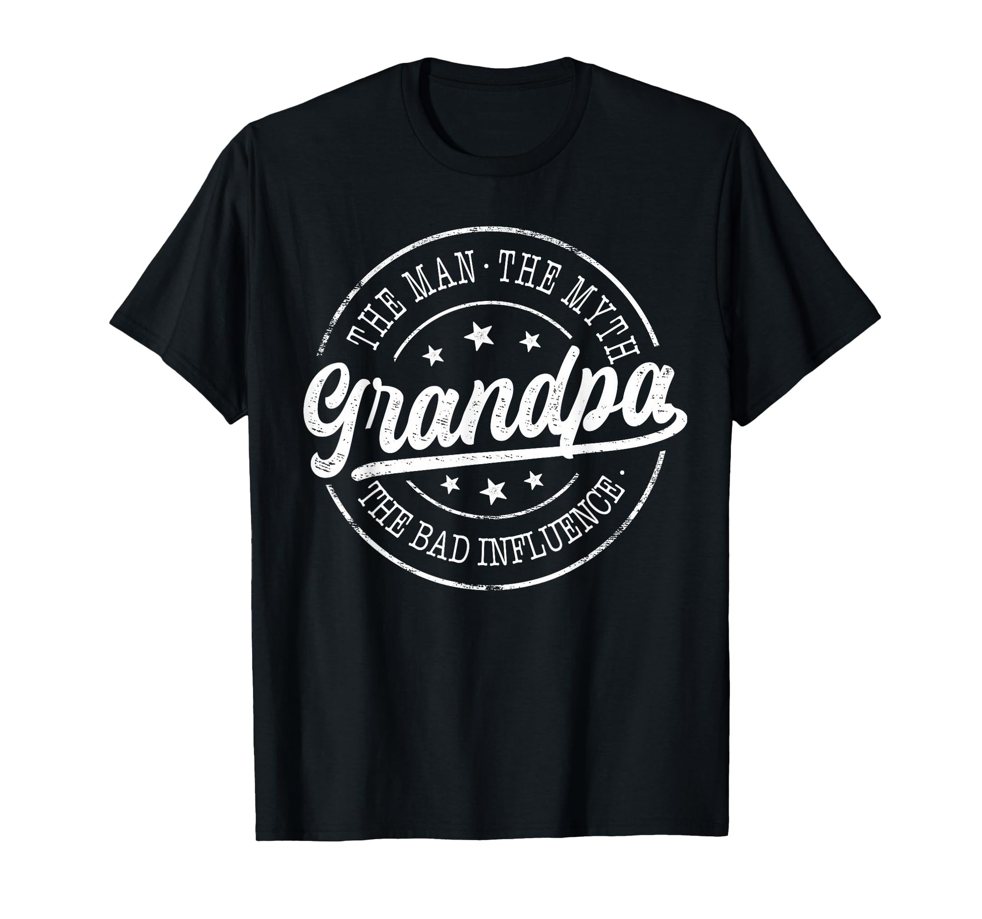Grandpa Myth Bad Influence Emblem T-Shirt - Aesthetic Graphic for Adults - T-Shirt, Sweatshirt, Hoodie
