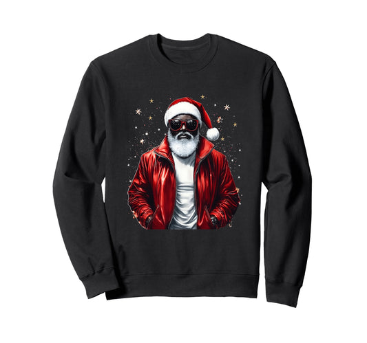 African American Santa Black X Mas Sweatshirt - Streetwear Style Unisex - T-Shirt, Sweatshirt, Hoodie