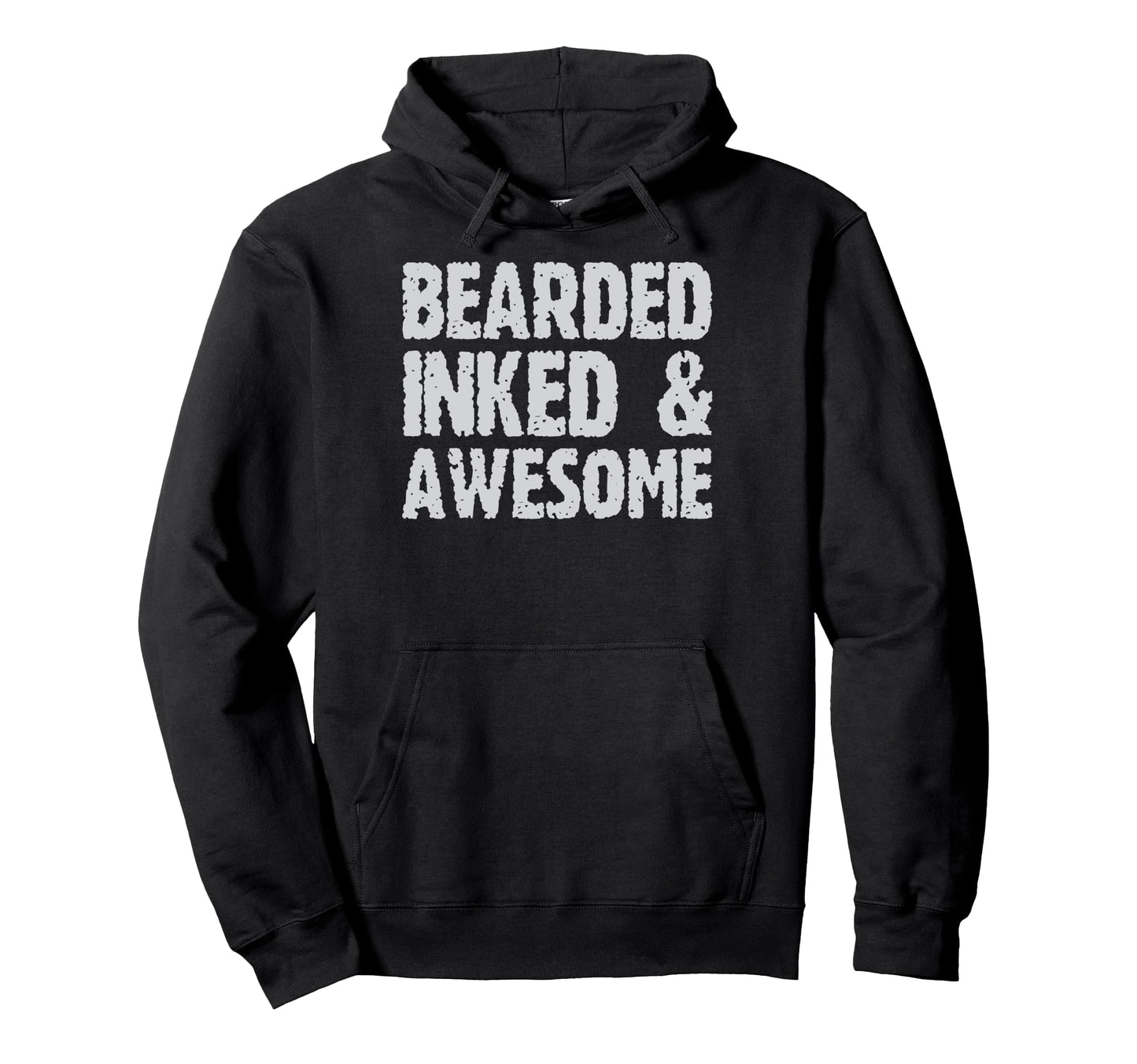 Bearded Inked And Awesome Hoodie - Aesthetic Graphic for Adults - T-Shirt, Sweatshirt, Hoodie
